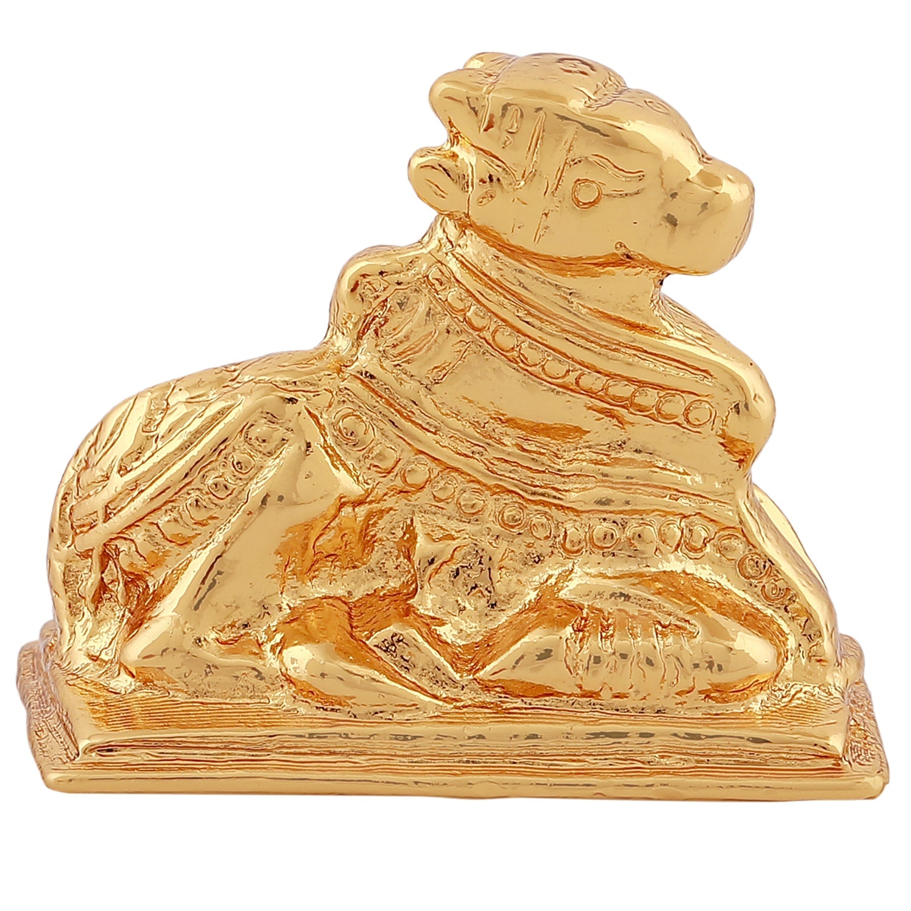 Estele Gold-Polished Lord Nandikeshwara Idol for Home/Car Decor 