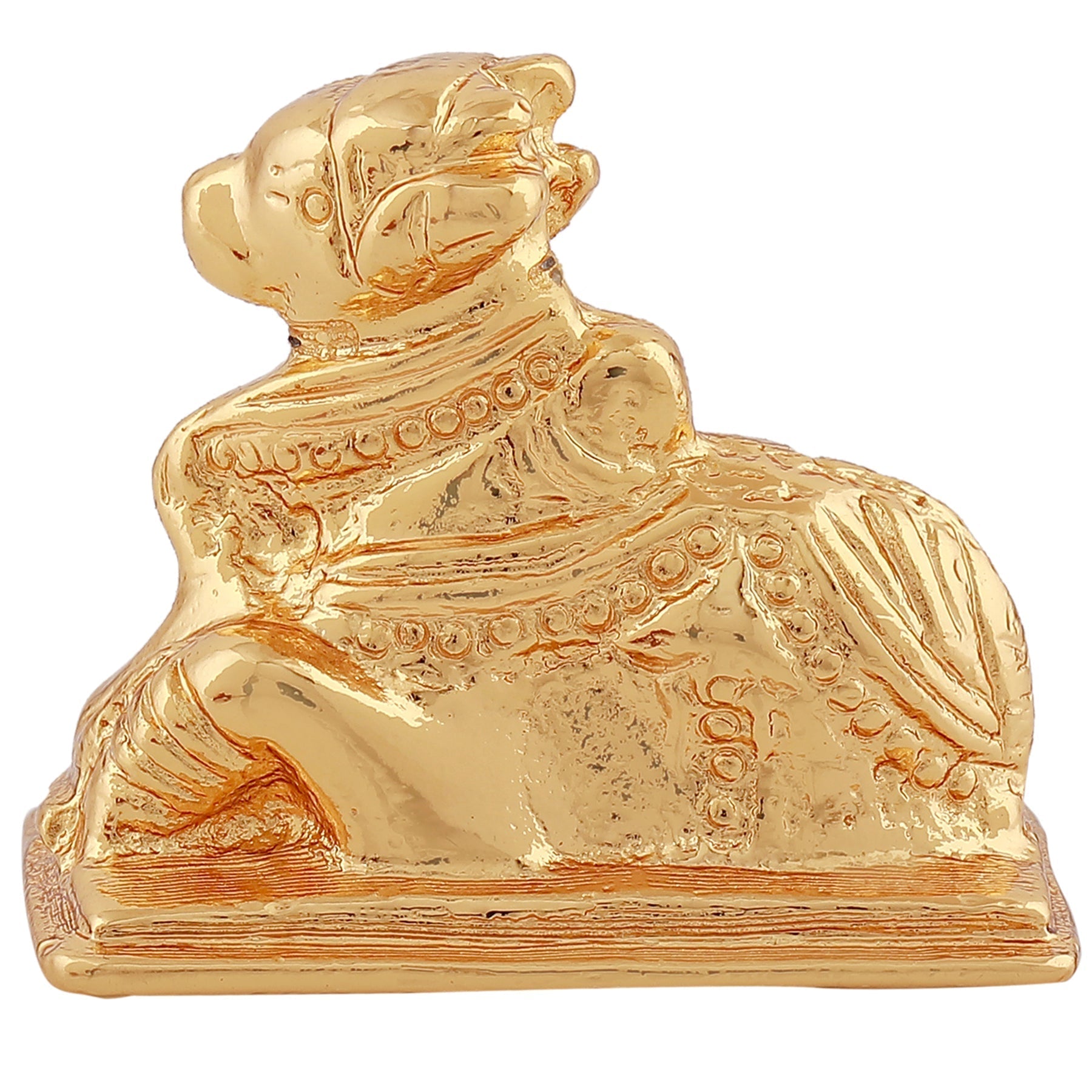 Estele Gold-Polished Lord Nandikeshwara Idol for Home/Car Decor 