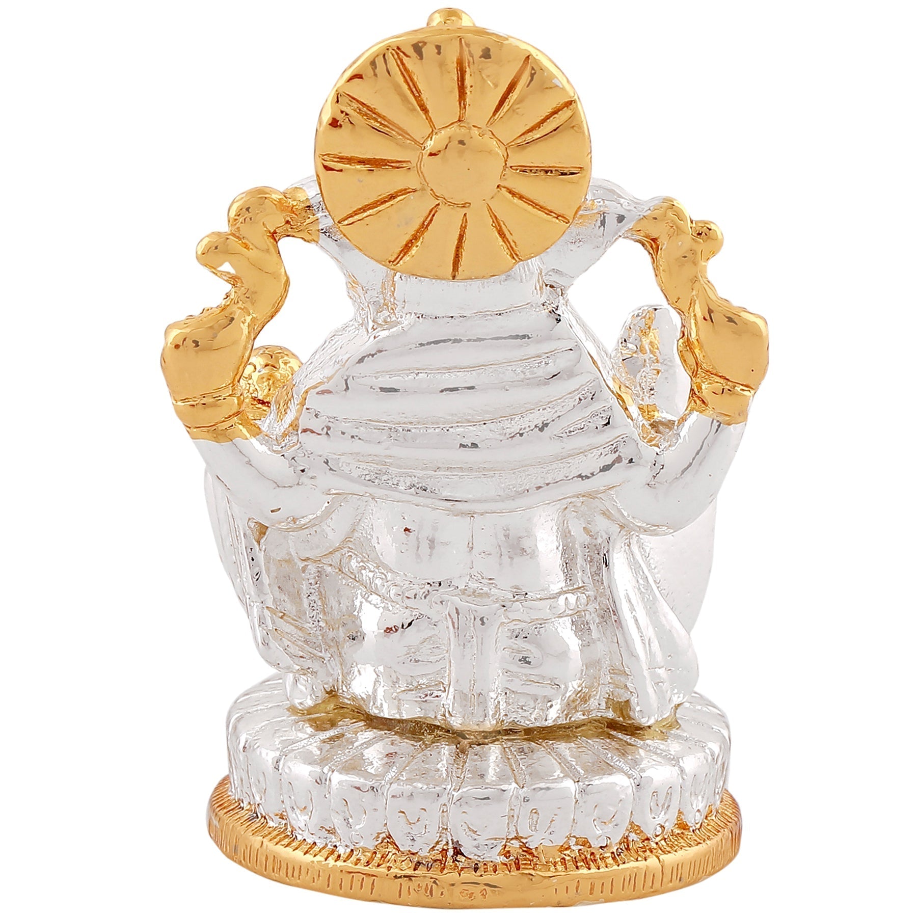 Estele Gold-Polished God of beginnings Lord Ganesha Idol with Sitting position for Home/Office Decors 