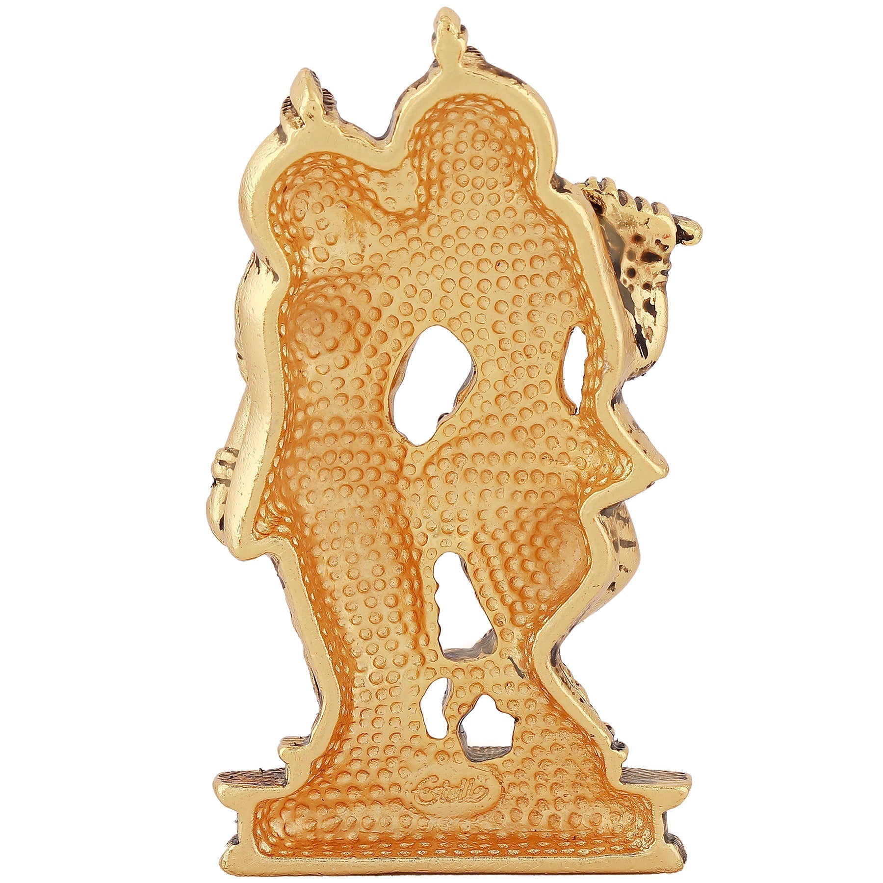 Estele Gold-Polished Devotional Shree Radha Krishna Idol for Home/Car Decor 