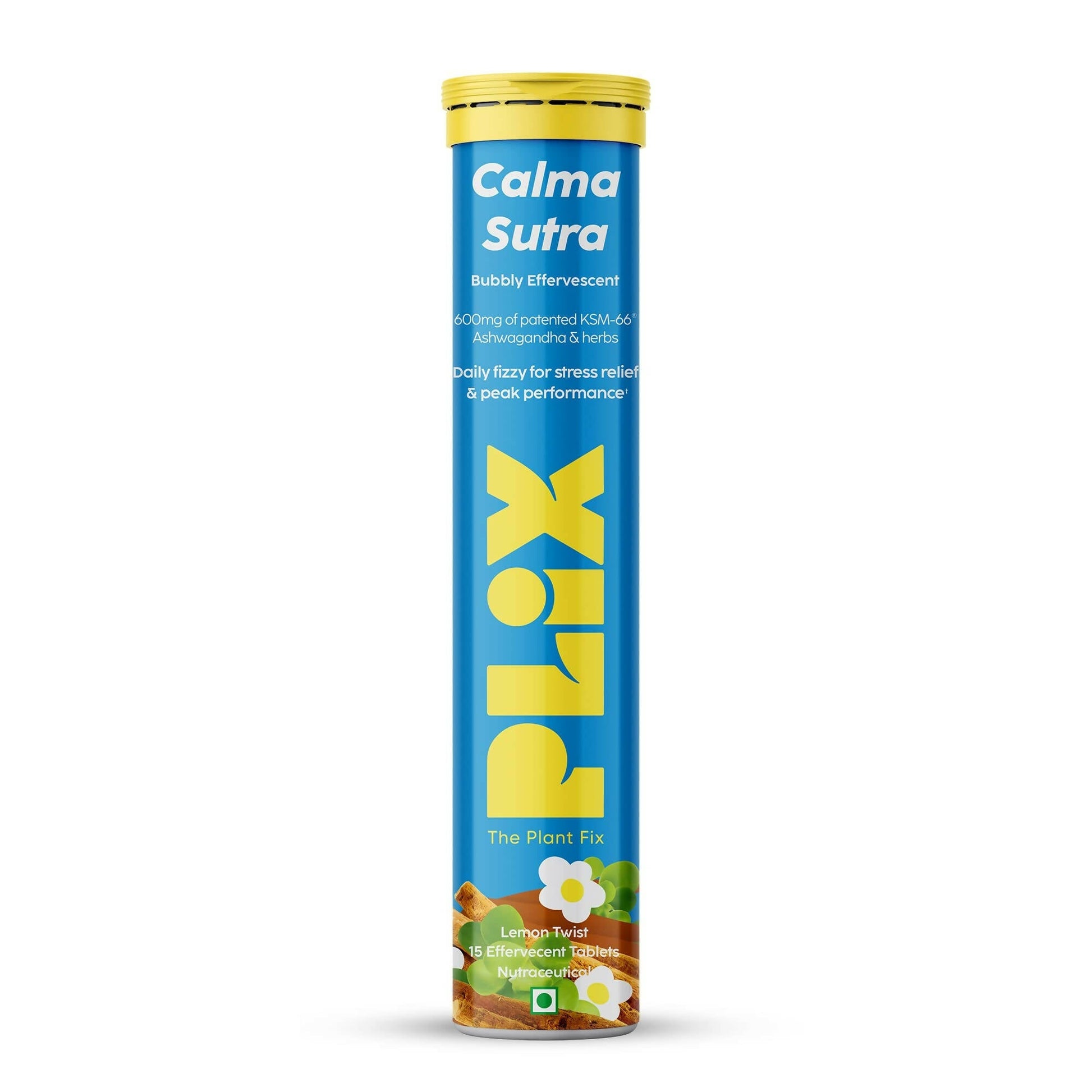 PLIX The Plant Fix Calma Sutra Ashwagandha Effervescent Tablets - Lemon Twist 