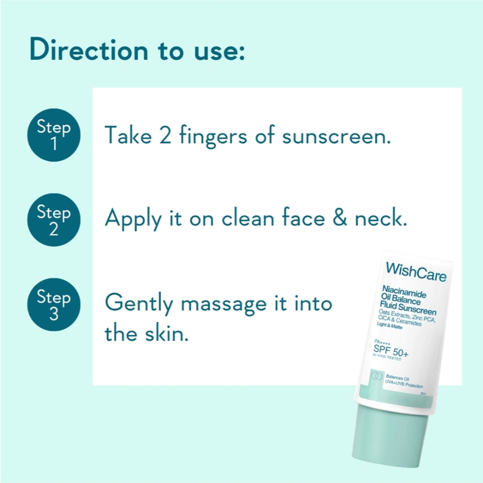 WishCare Niacinamide Oil Balance Fluid Face Sunscreen for Oily Skin with SPF50 PA++++ In-Vivo Tested  Grab2Buy Wishcare Grab2Buy