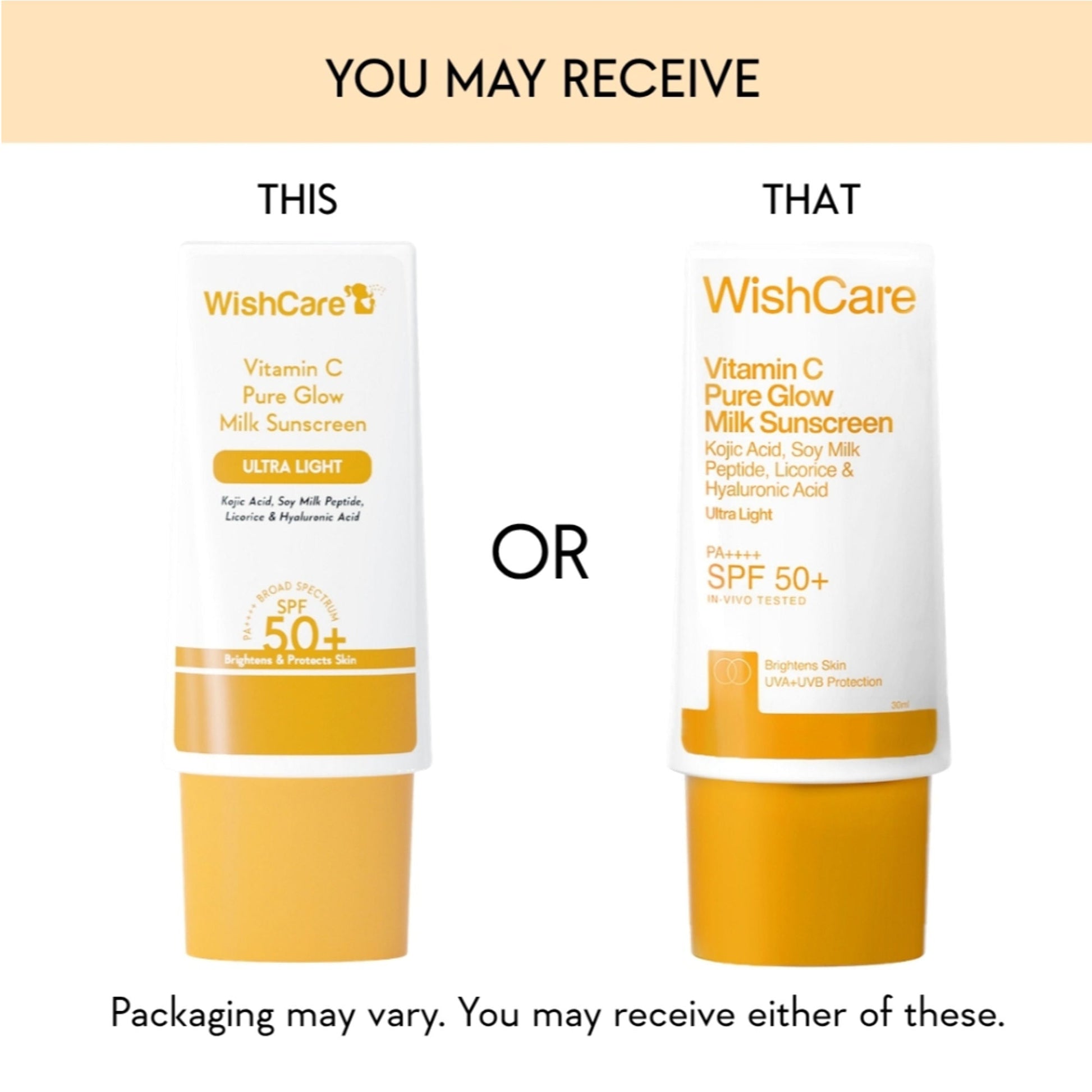 WishCare Vitamin C Pure Glow Brightening Face Sunscreen for Dry Skin with SPF50 PA++++In-Vivo Tested  Grab2Buy Wishcare Grab2Buy