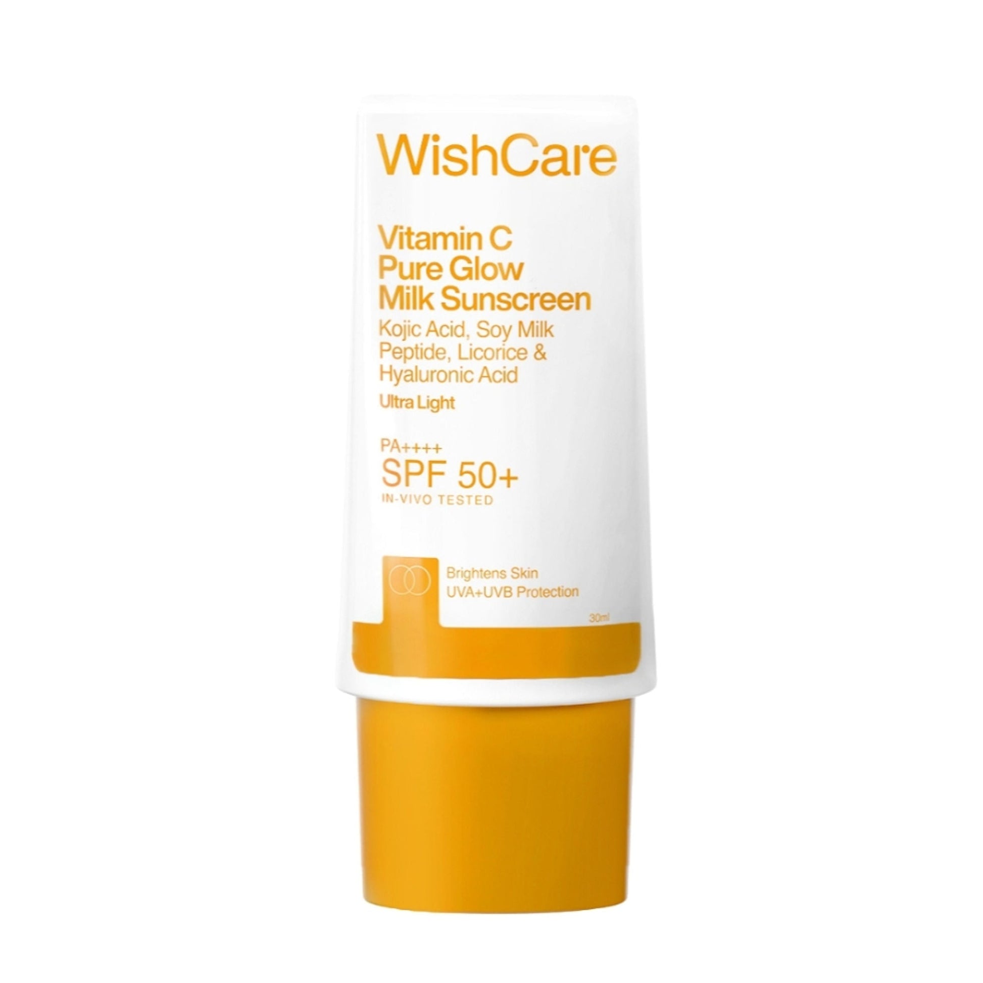 WishCare Vitamin C Pure Glow Brightening Face Sunscreen for Dry Skin with SPF50 PA++++In-Vivo Tested  Grab2Buy Wishcare Grab2Buy
