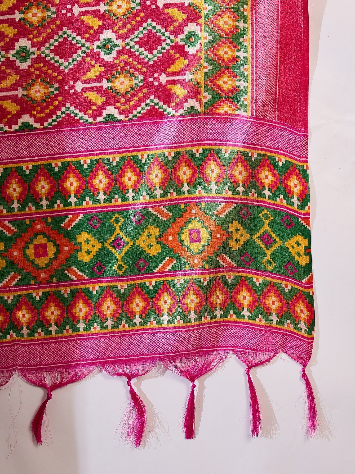 InWeave Ink Blue Strappy Kurta Set Pink Patola Dupatta 
