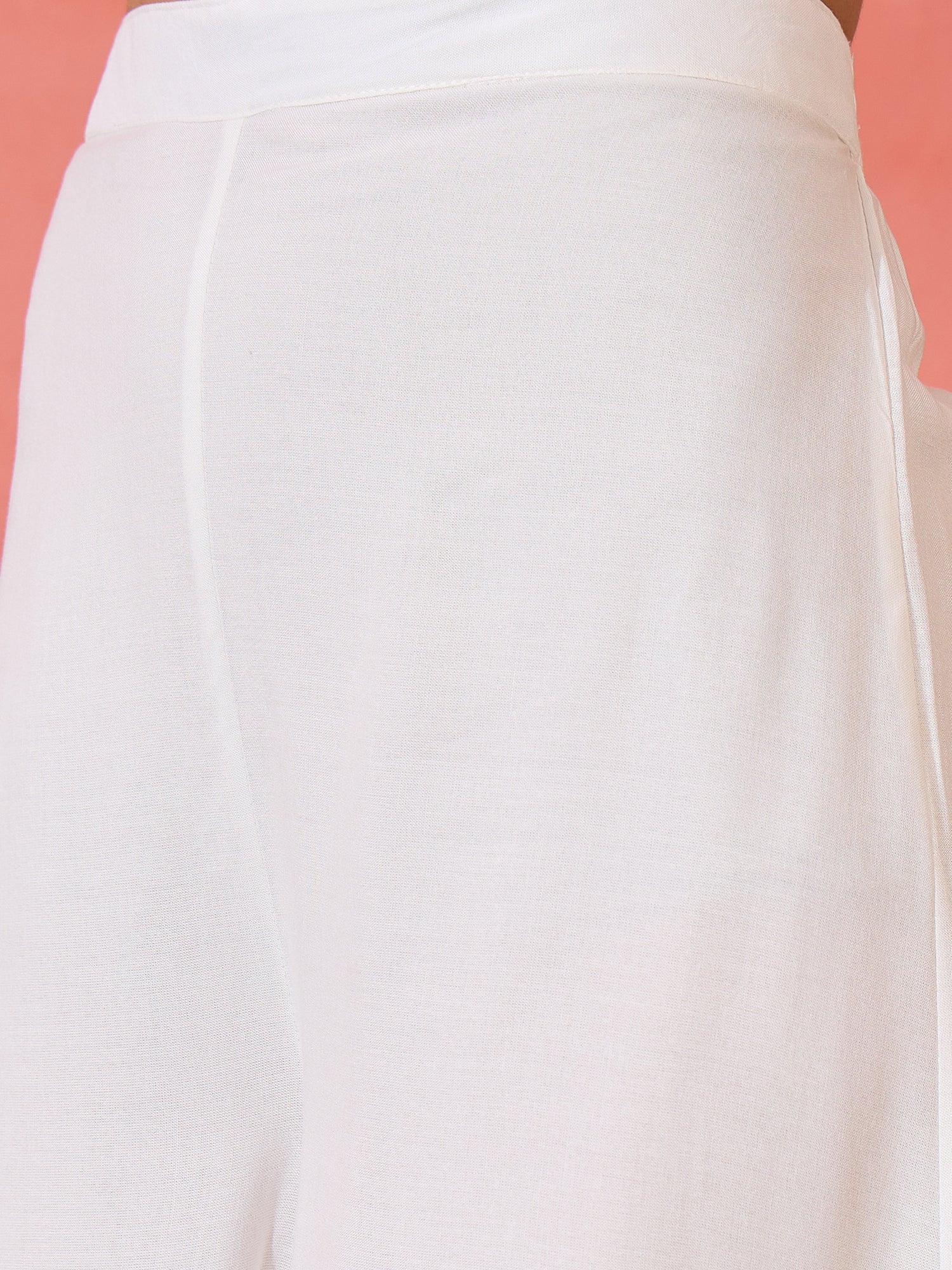 InWeave White Strappy Kurta Set Pink Patola Dupatta 