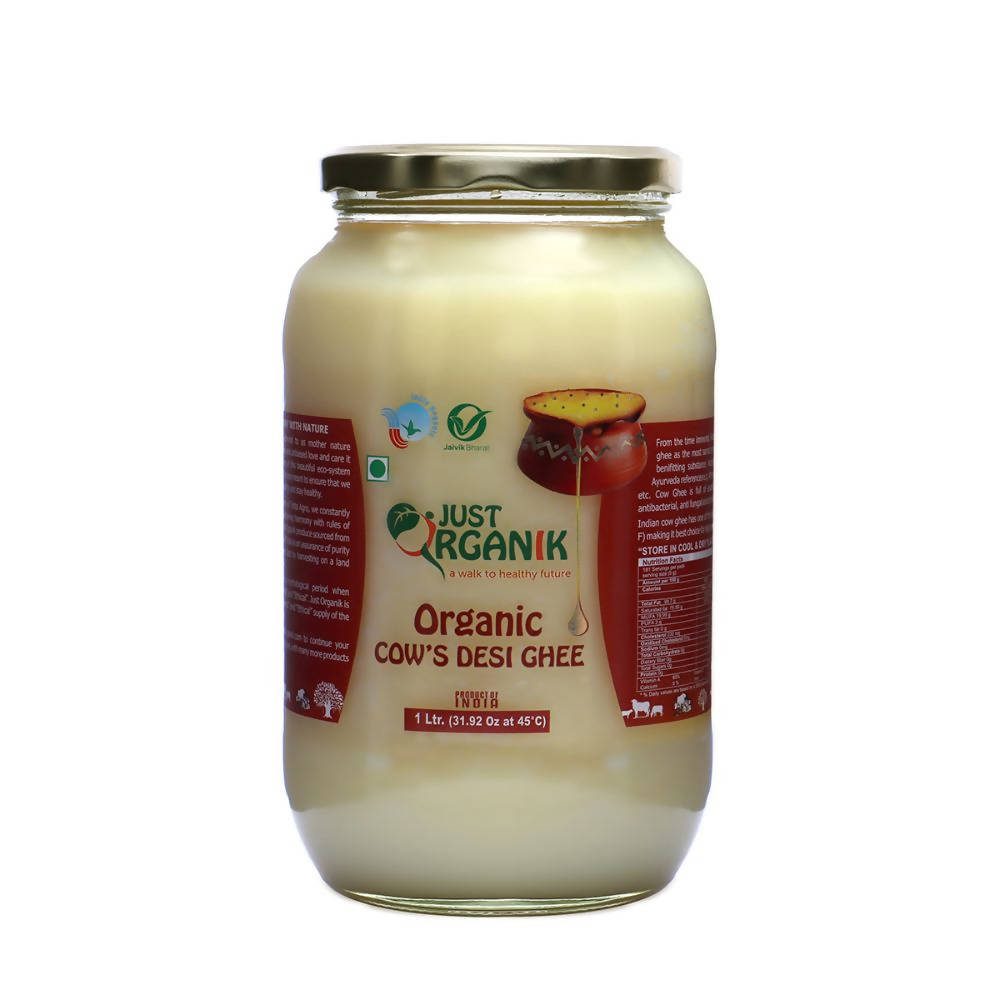 Just Organik Cow Desi Ghee | Desi Ghee with Rich Aroma | Pure Cow Ghee for Better Digestion & Immunity 