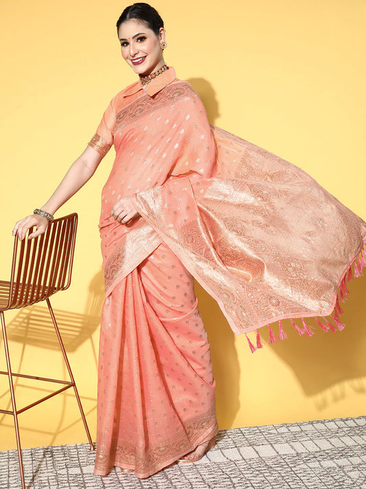 Saree Mall Ethnic Motifs With Woven Design Border Saree