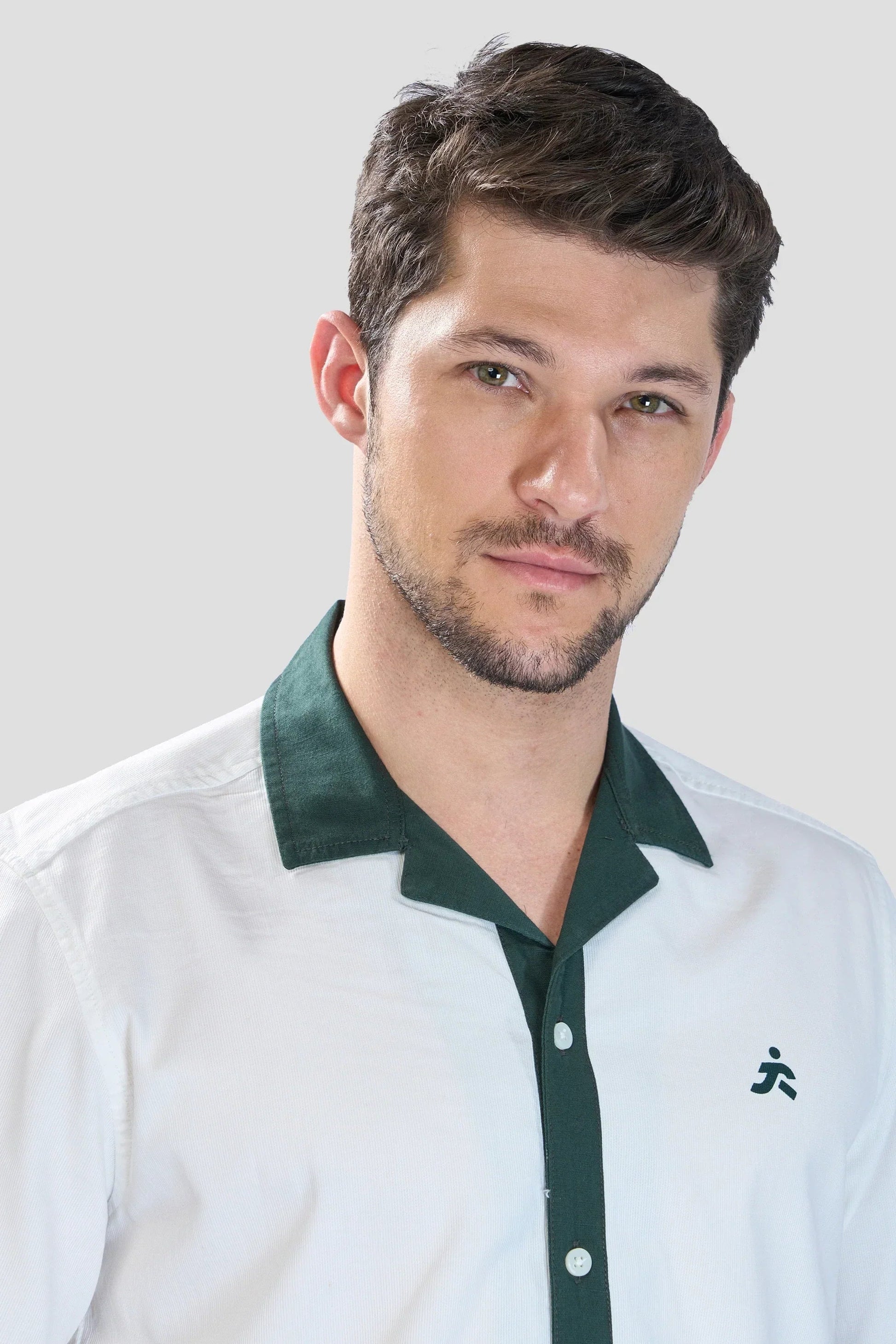 Xkind White Polo Backprinted Textured Relaxed Fit Shirt 