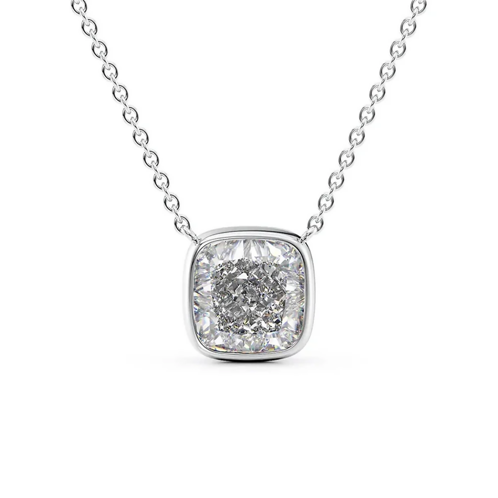 Cauer Elegant 14K White Gold Plated Moissanite Pendant Necklace  Grab2Buy Cauer Grab2Buy