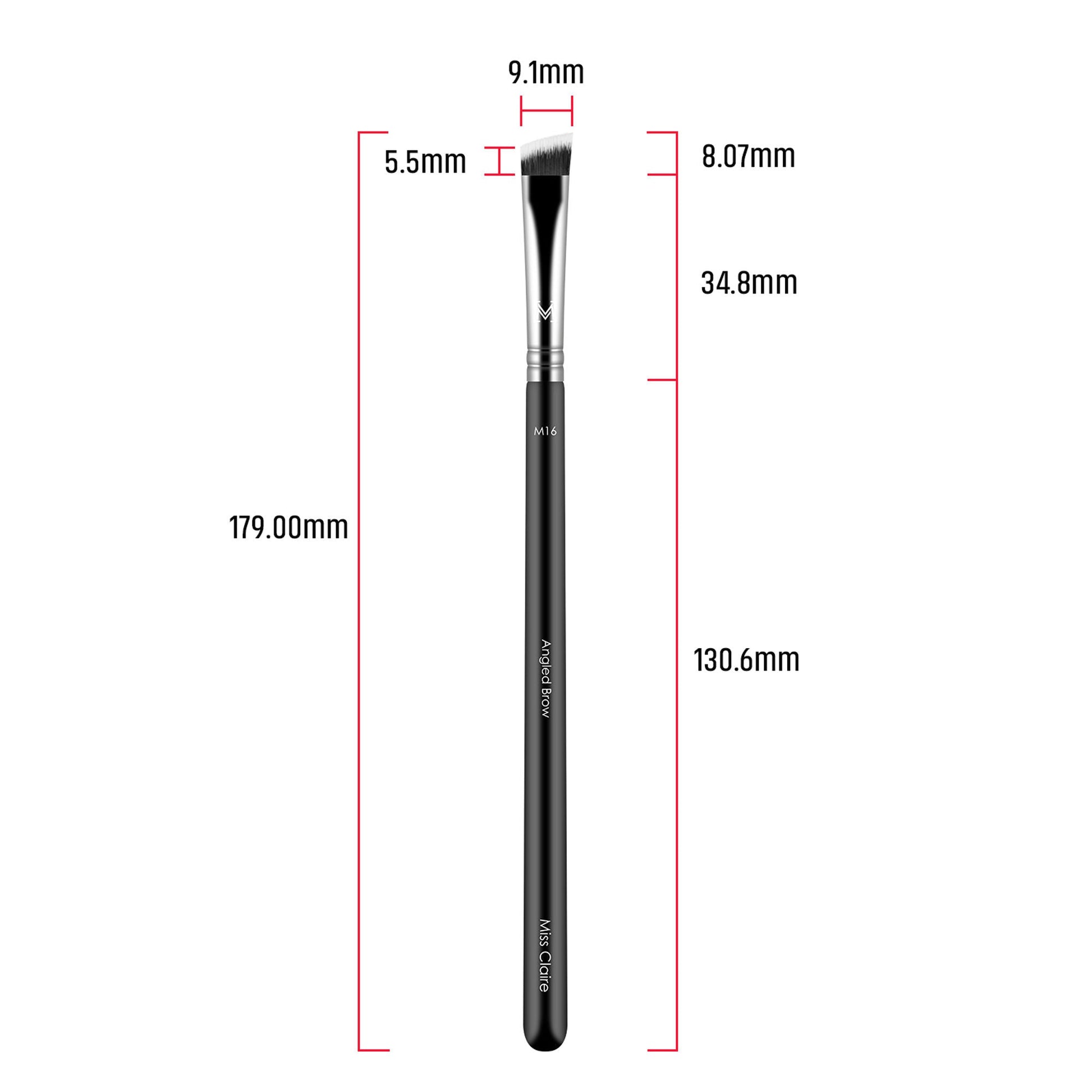 Miss Claire M16 - Angled Brow Brush - Chrome