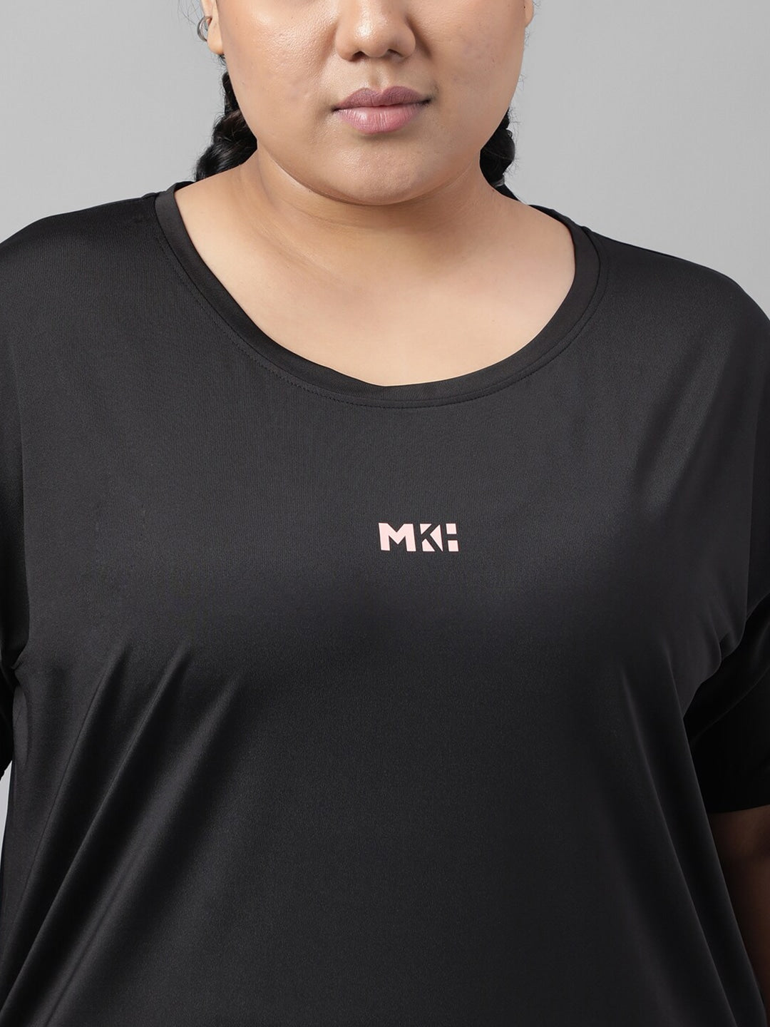 MKH Plus Size Drop Shoulder Sleeves Dri FIT Relaxed Fit Sports T-shirt 