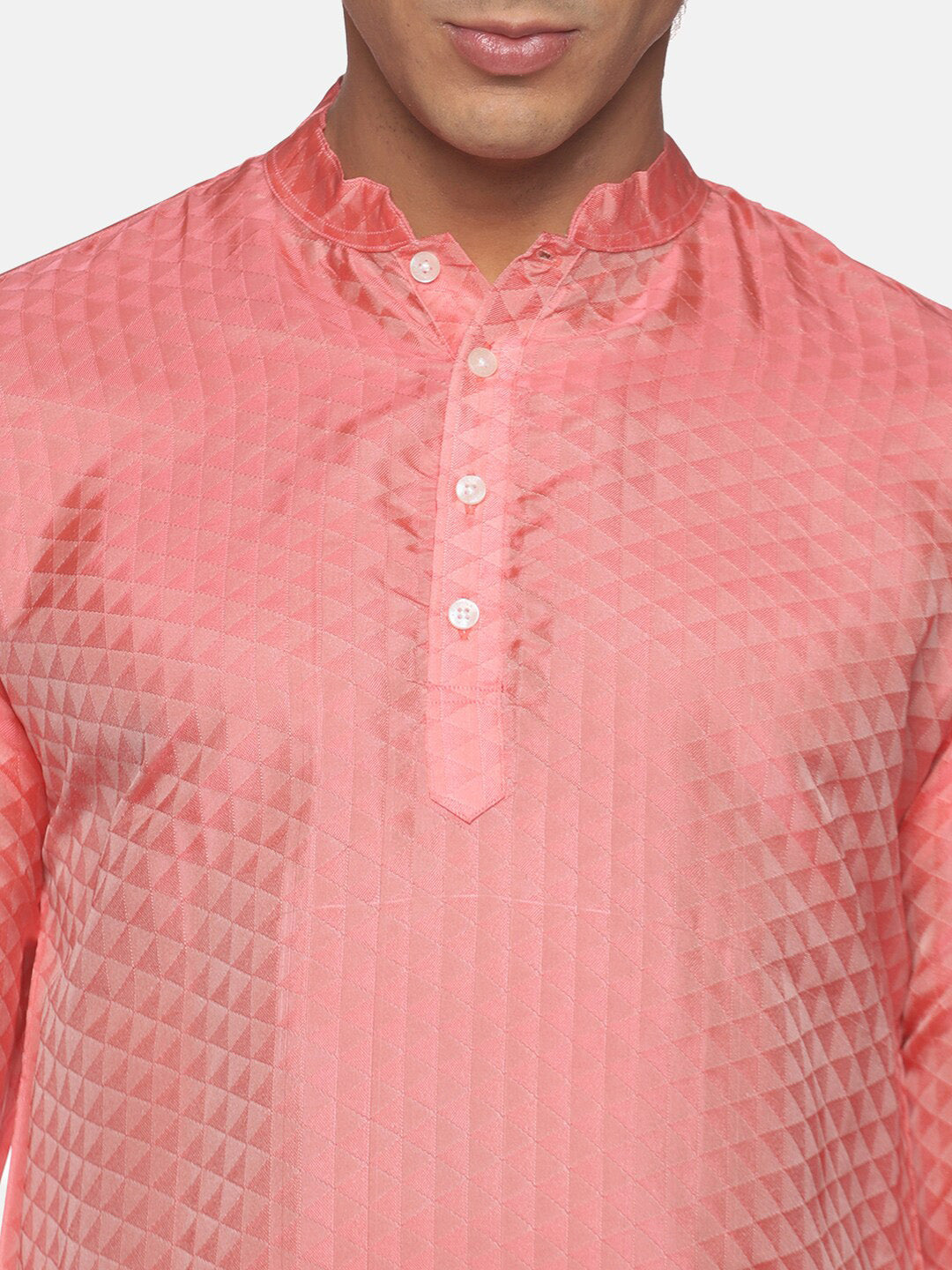 Sethukrishna Men Red Kurta with Pyjamas