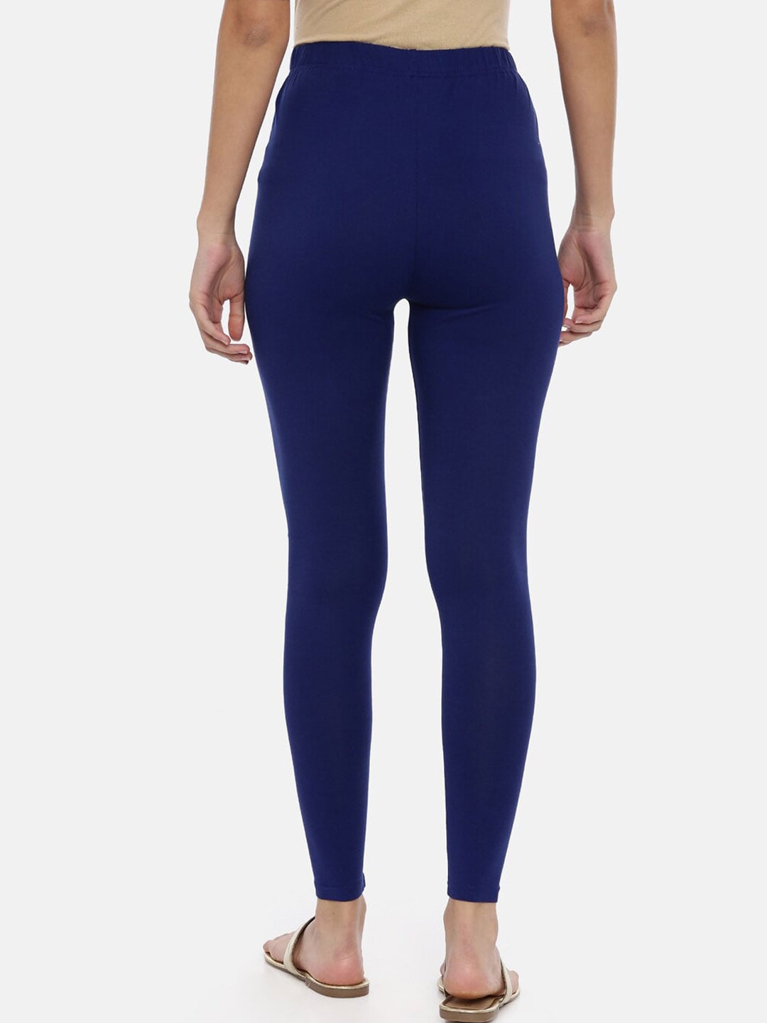 Souchii Women Navy Blue Solid Slim-Fit Ankle-Length Leggings 