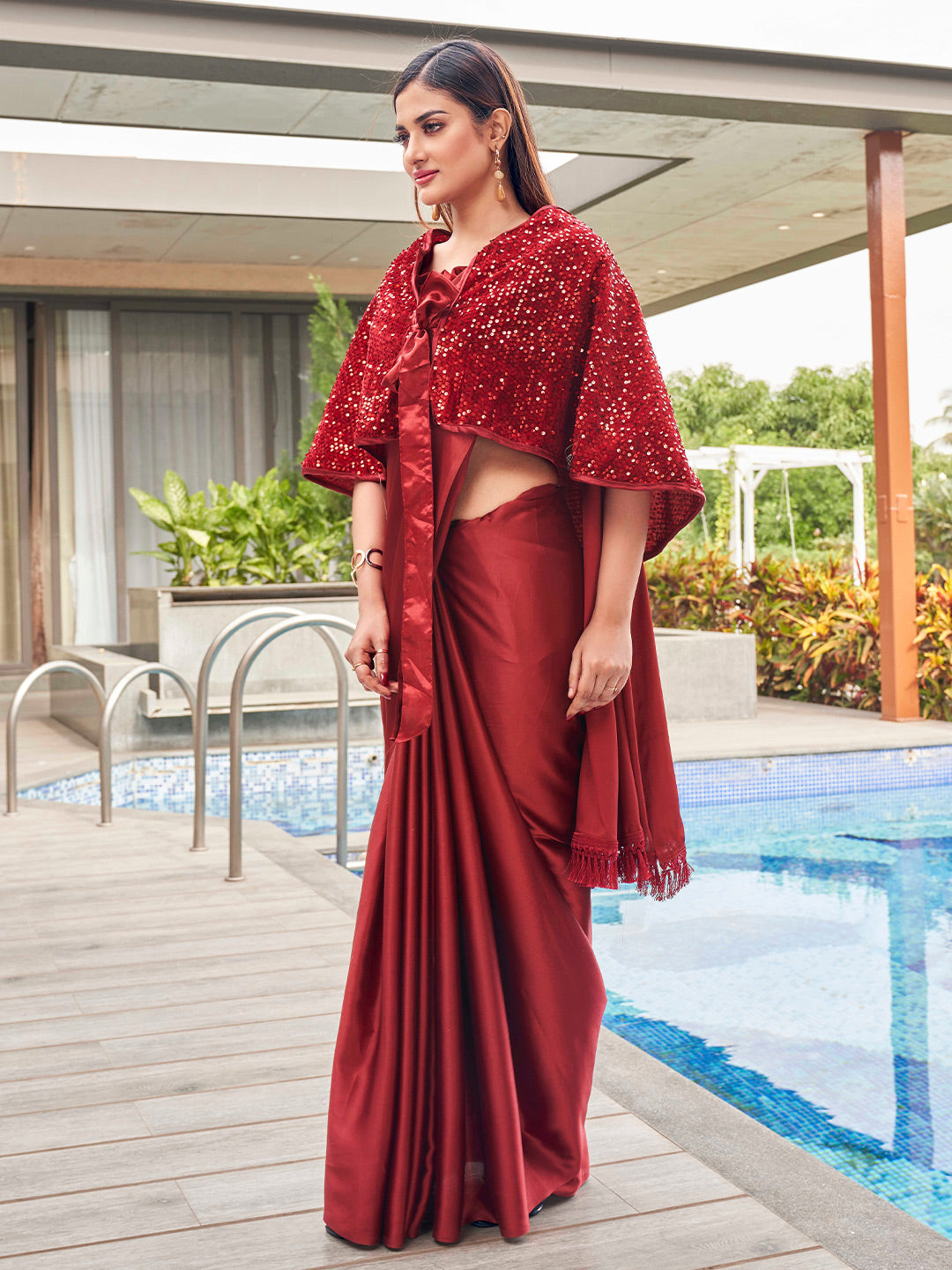 Tikhi Imli Party Satin Grab2Buy With Sequined Cape 