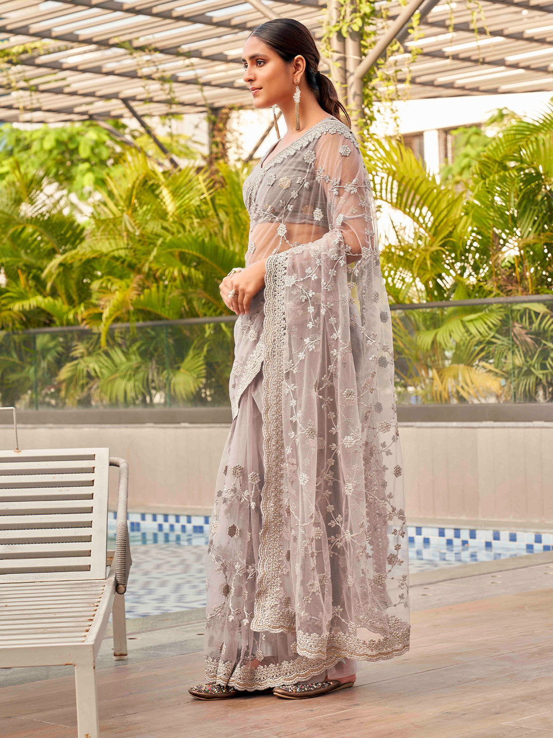 Tikhi Imli Embroidered Net Heavy Work Grab2Buy 