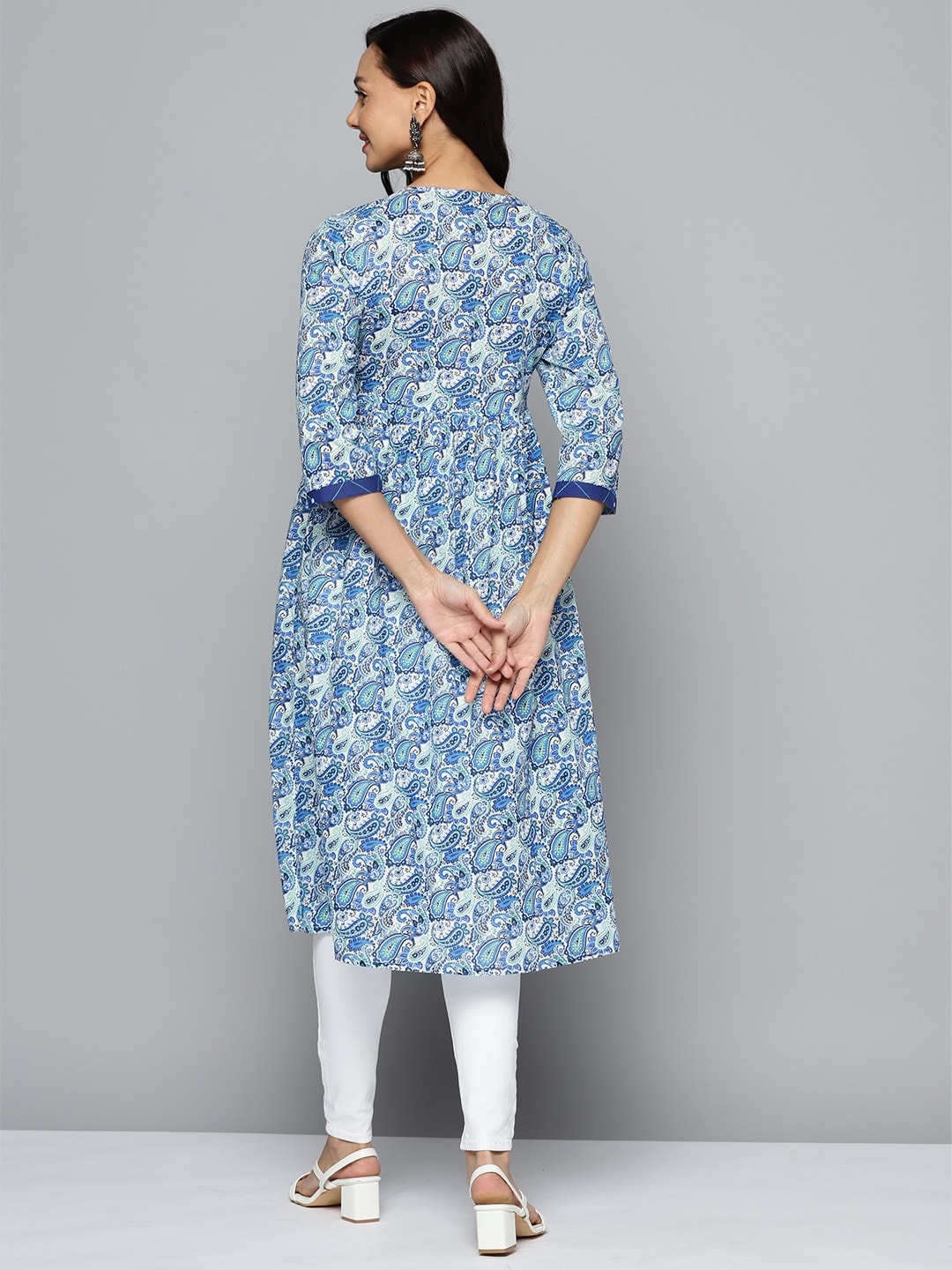 HERE&NOW Paisley Printed Empire A-Line Kurta