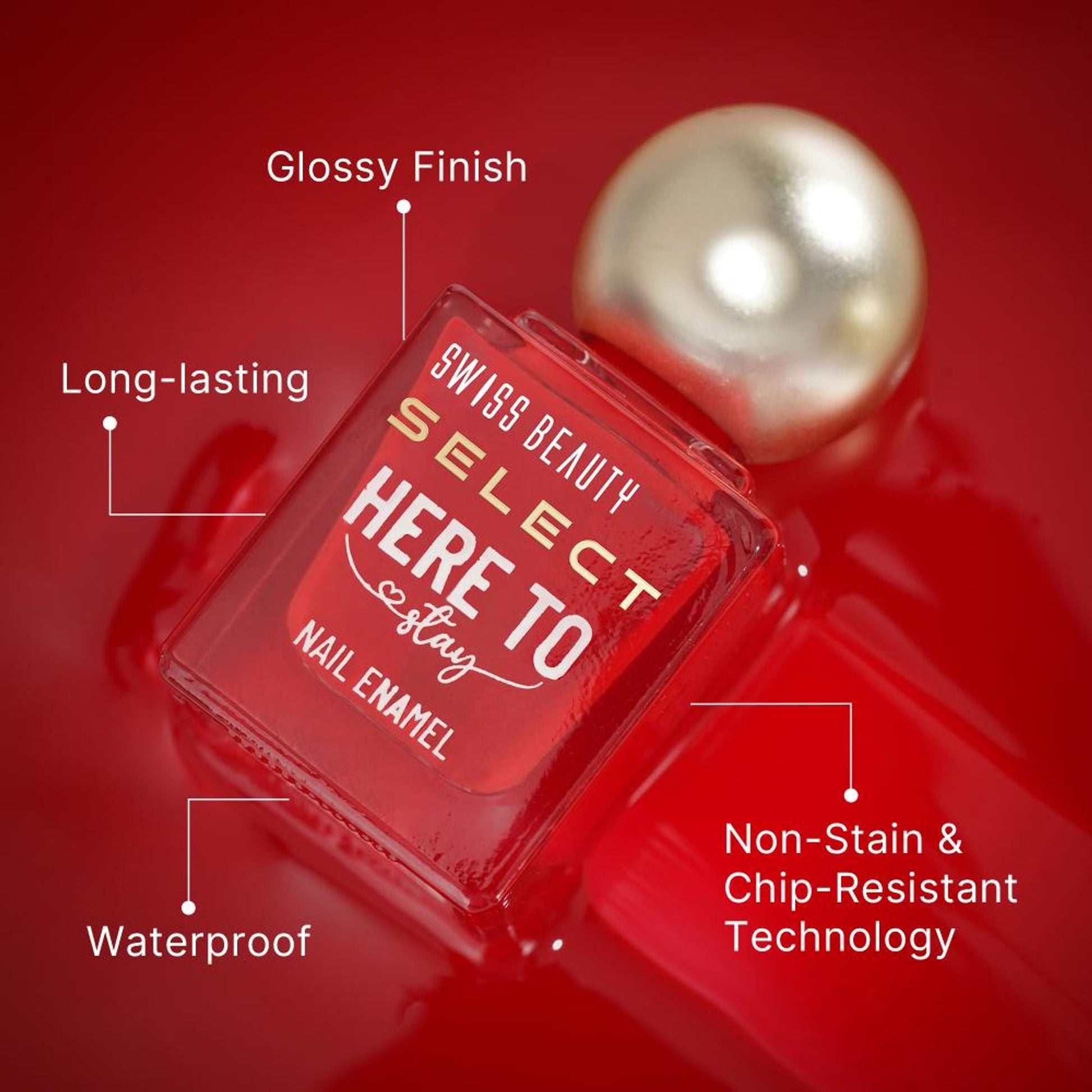 Swiss Beauty Select Here To Stay Nail Enamel - Metallic Gold