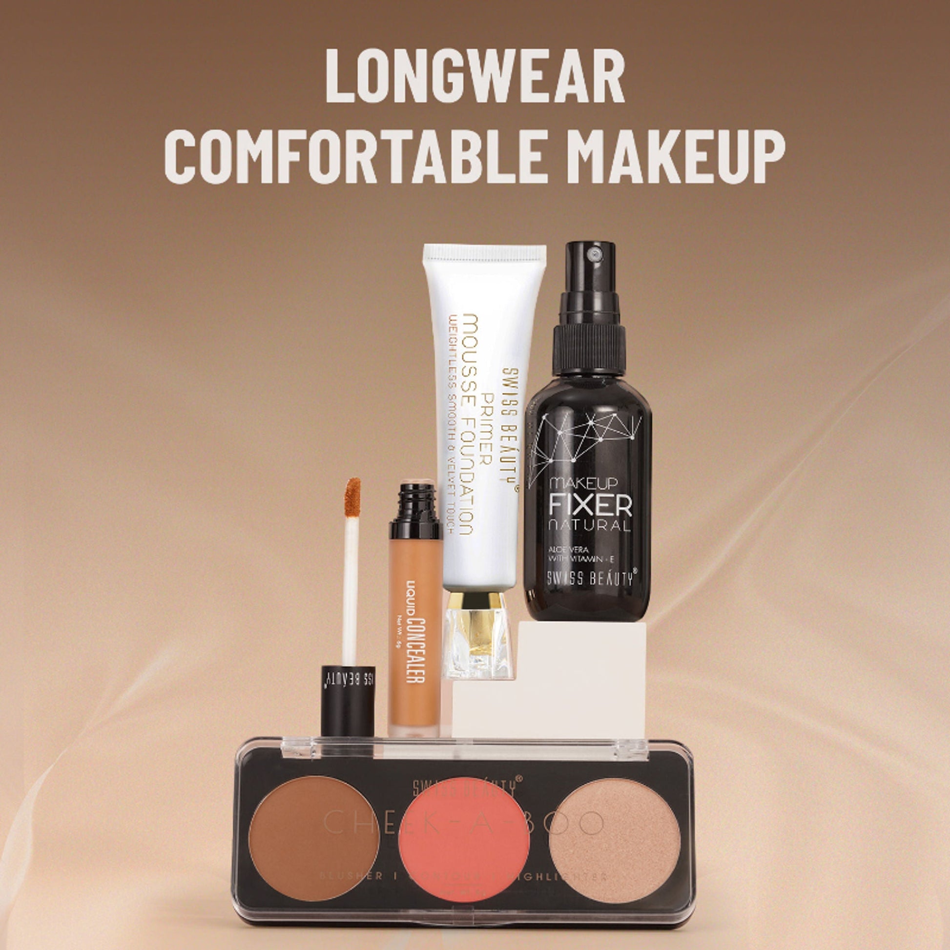 Swiss Beauty Primer Mousse Foundation - 3 Natural Beige