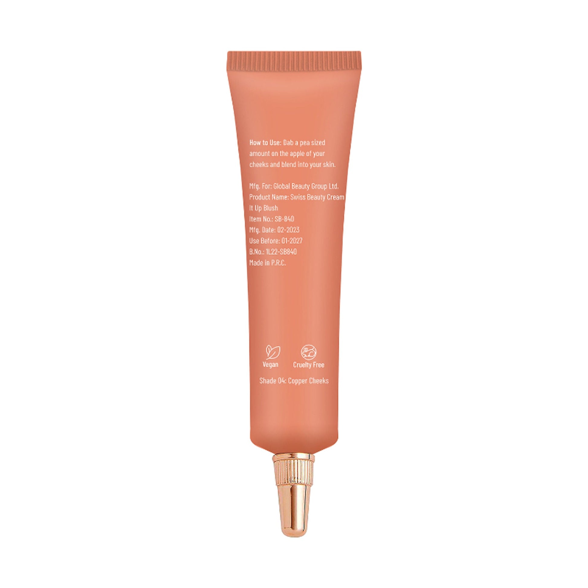 Swiss Beauty Cream It Up Blusher With Shea Butter , Multi-Functional , Matte Finish - 4 Copper Cheeks
