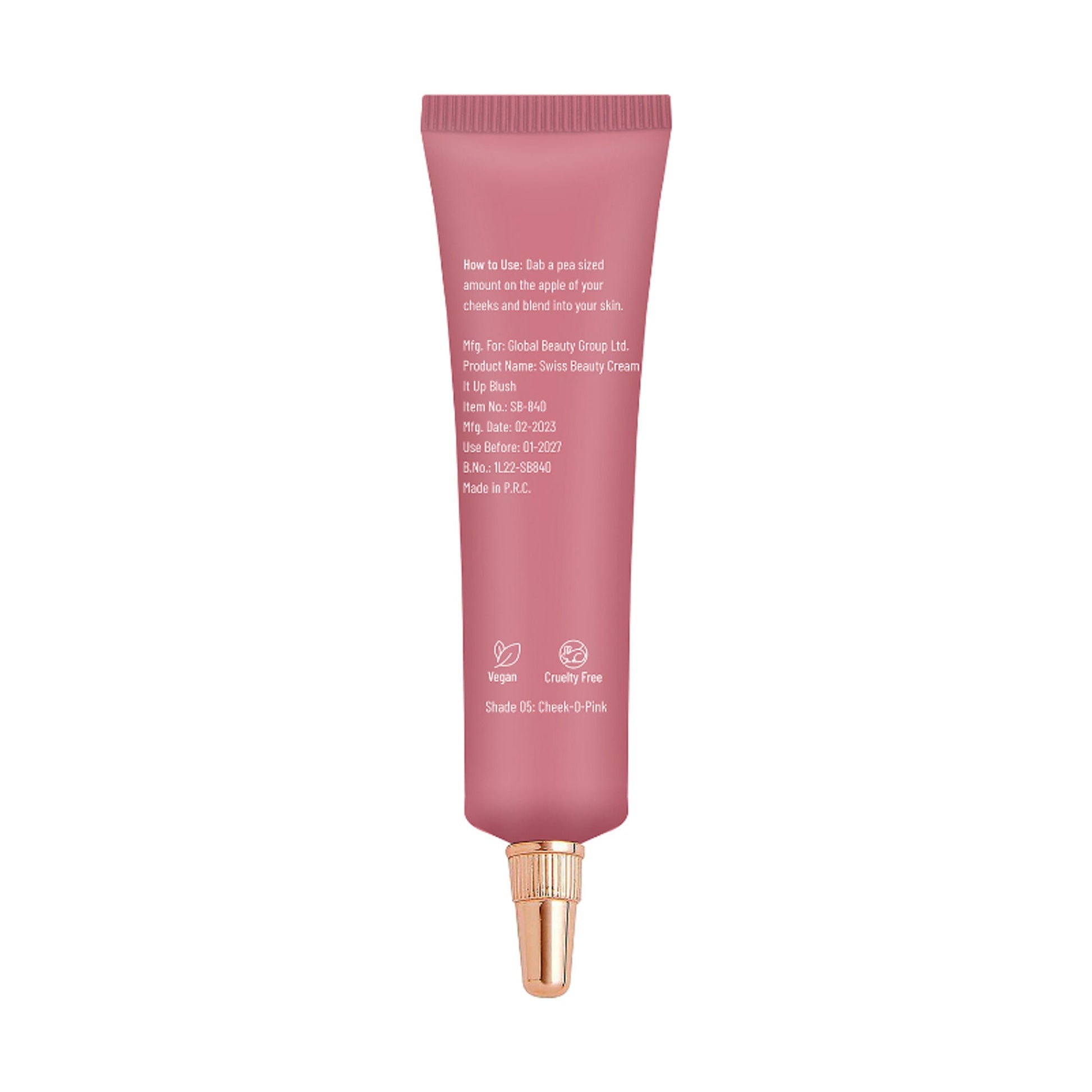 Swiss Beauty Cream It Up Blusher With Shea Butter , Multi-Functional , Matte Finish - 5 Cheek-o-pink
