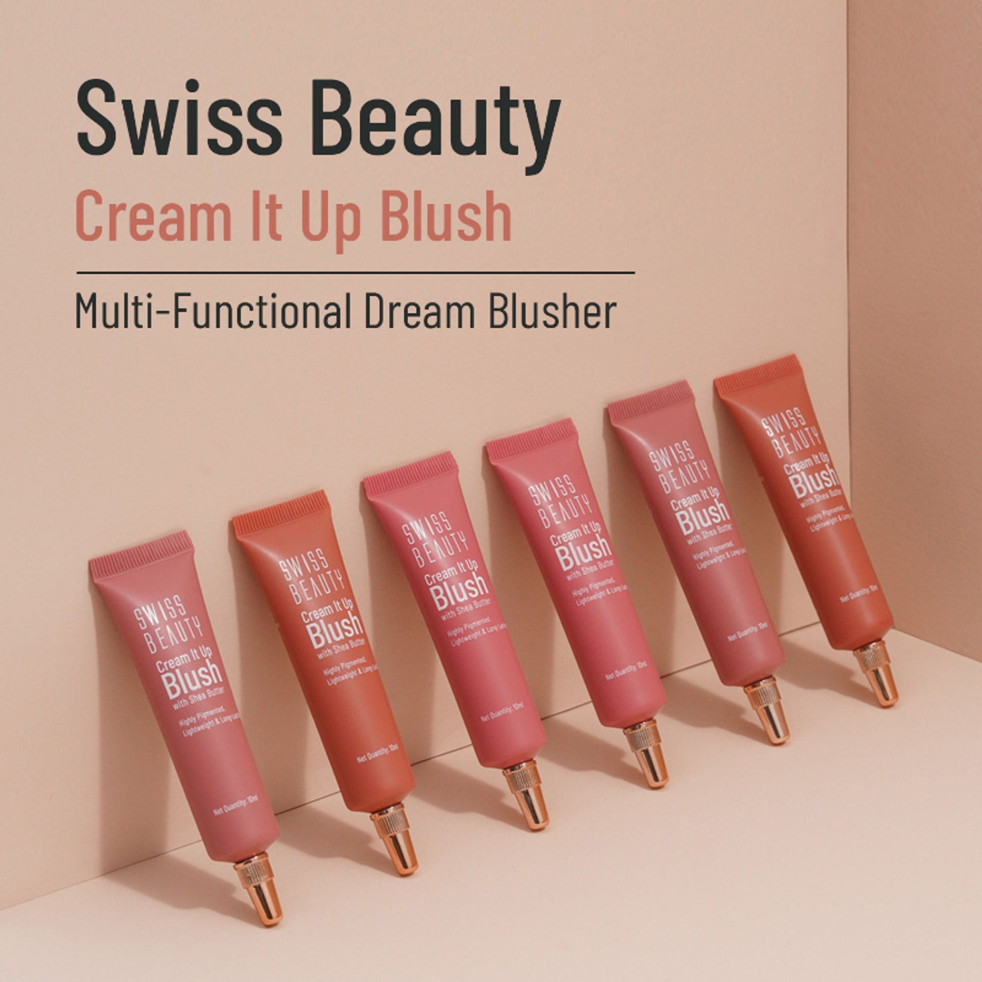 Swiss Beauty Cream It Up Blusher With Shea Butter , Multi-Functional , Matte Finish - 5 Cheek-o-pink