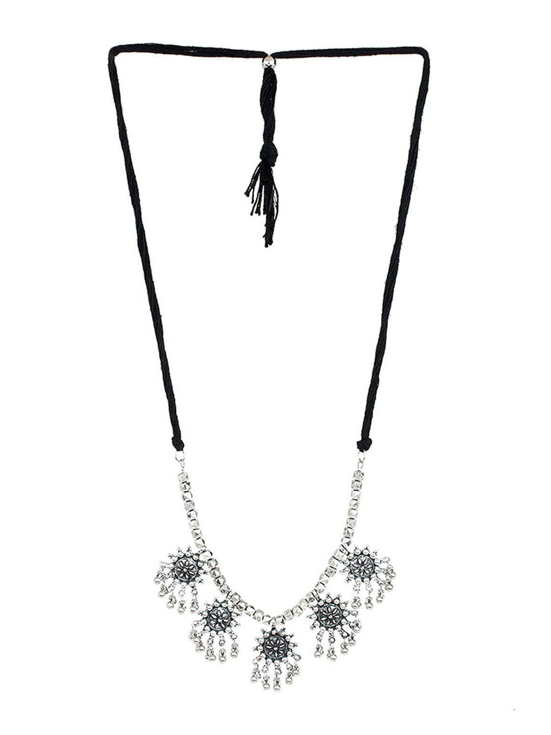 Cardinal Silver-Toned Oxidised Jewellery Set - Grab2buy