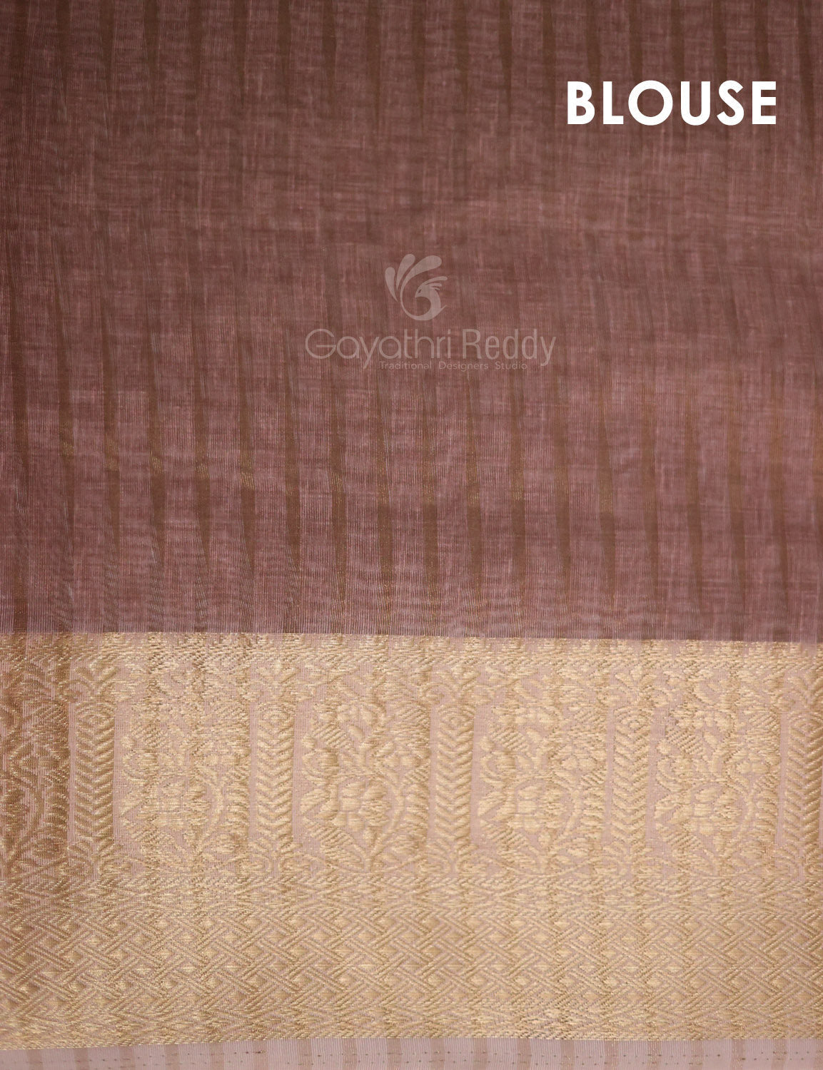 Light Rust Colour Floral Printed Semi Chanderi Grab2Buy By Gayathri Reddy Designer Studio 
