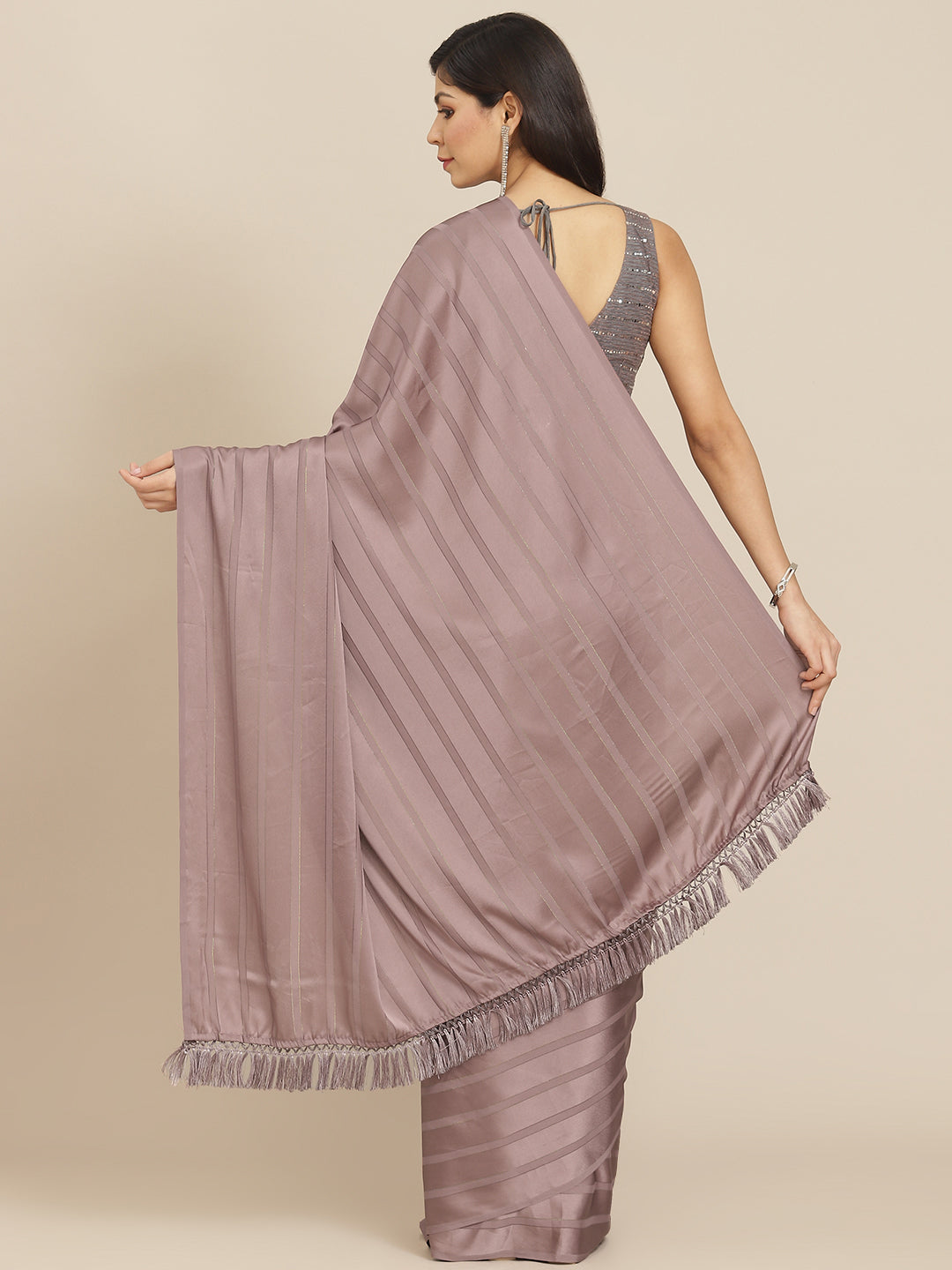 Tikhi Imli Gunmetal-Toned Striped Grab2Buy 