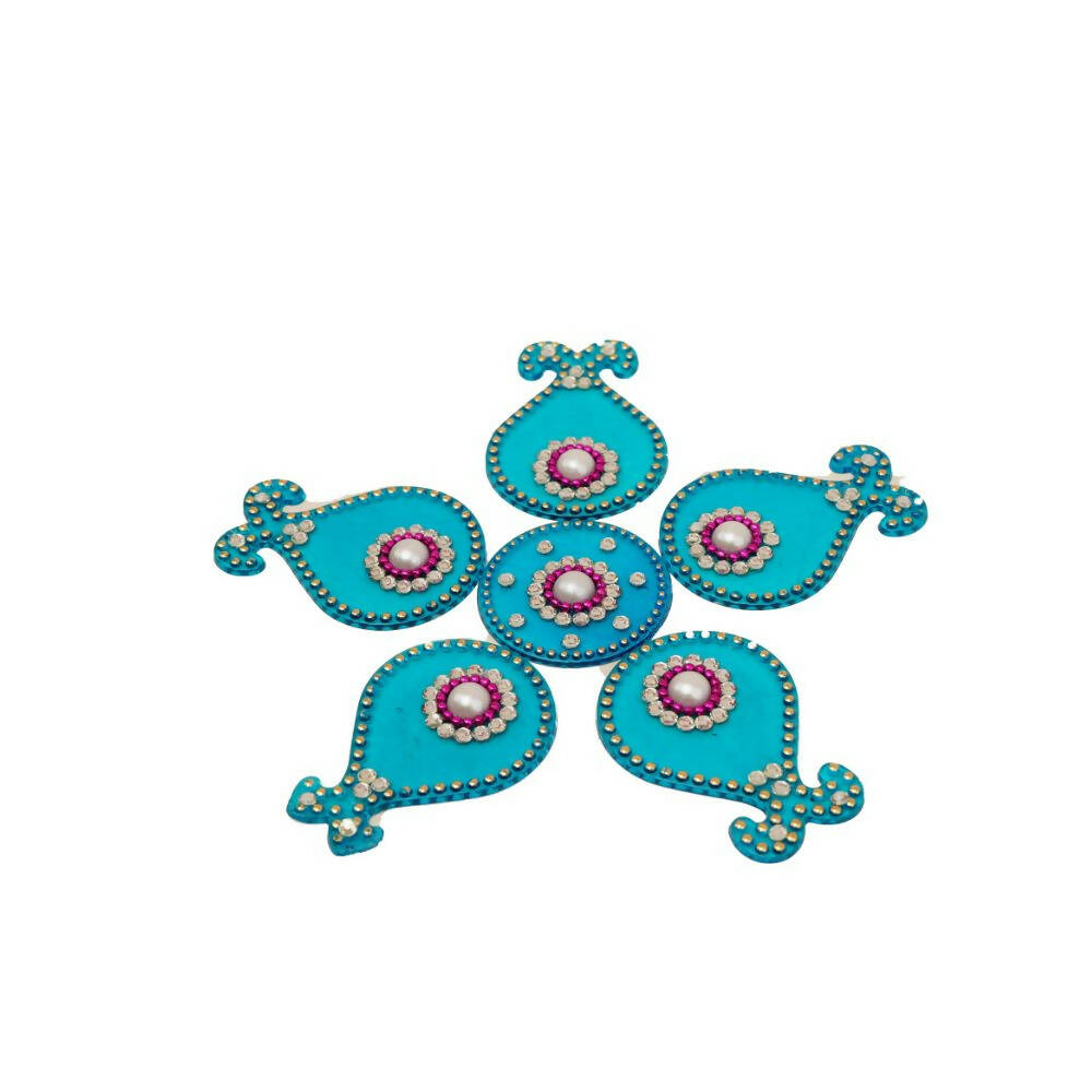 Kundan HandiKrafts Matka Rangoli Blue (Baby) - Grab2buy