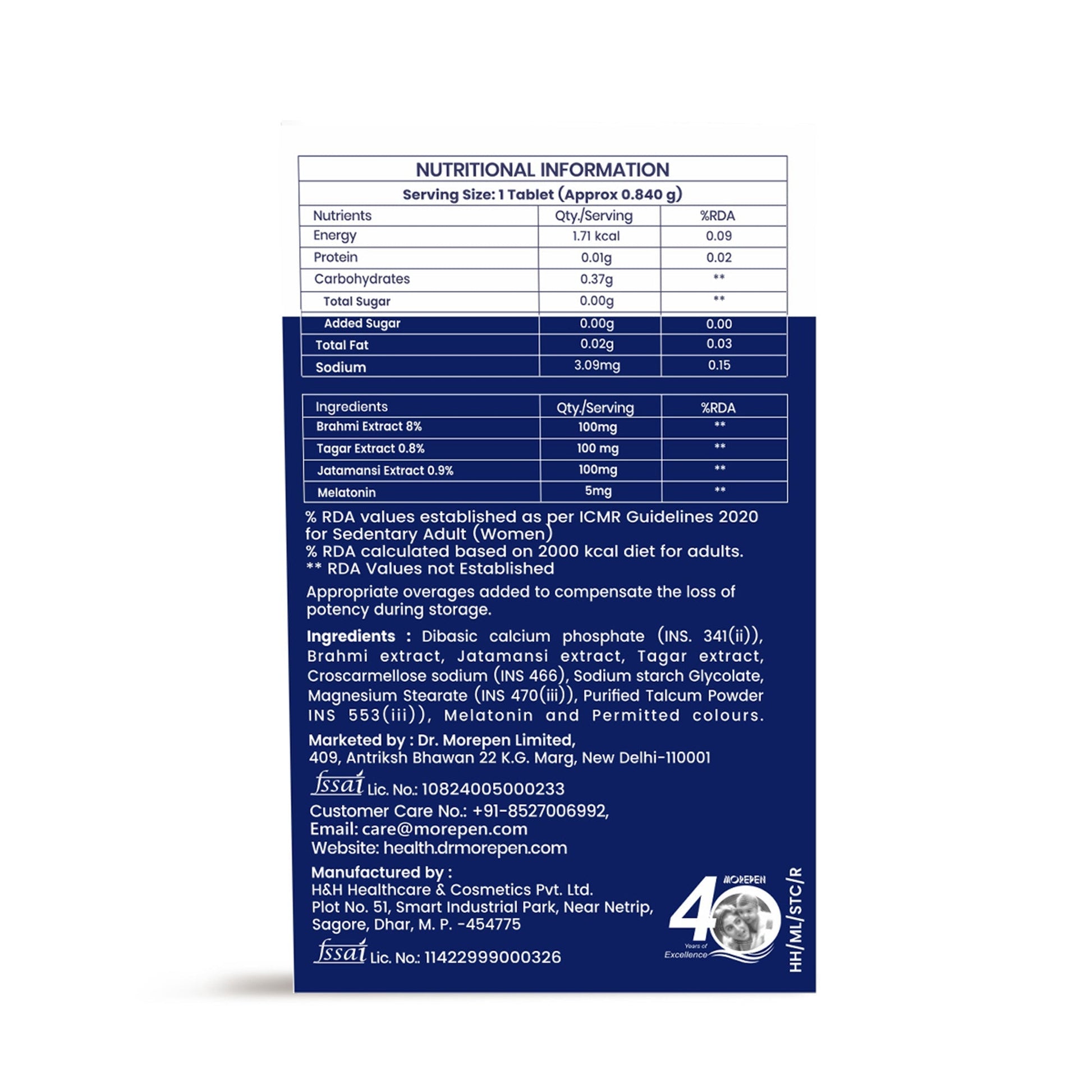 Dr. Morepen Sleep Tabs Melatonin 5mg Sleeping Tablets 