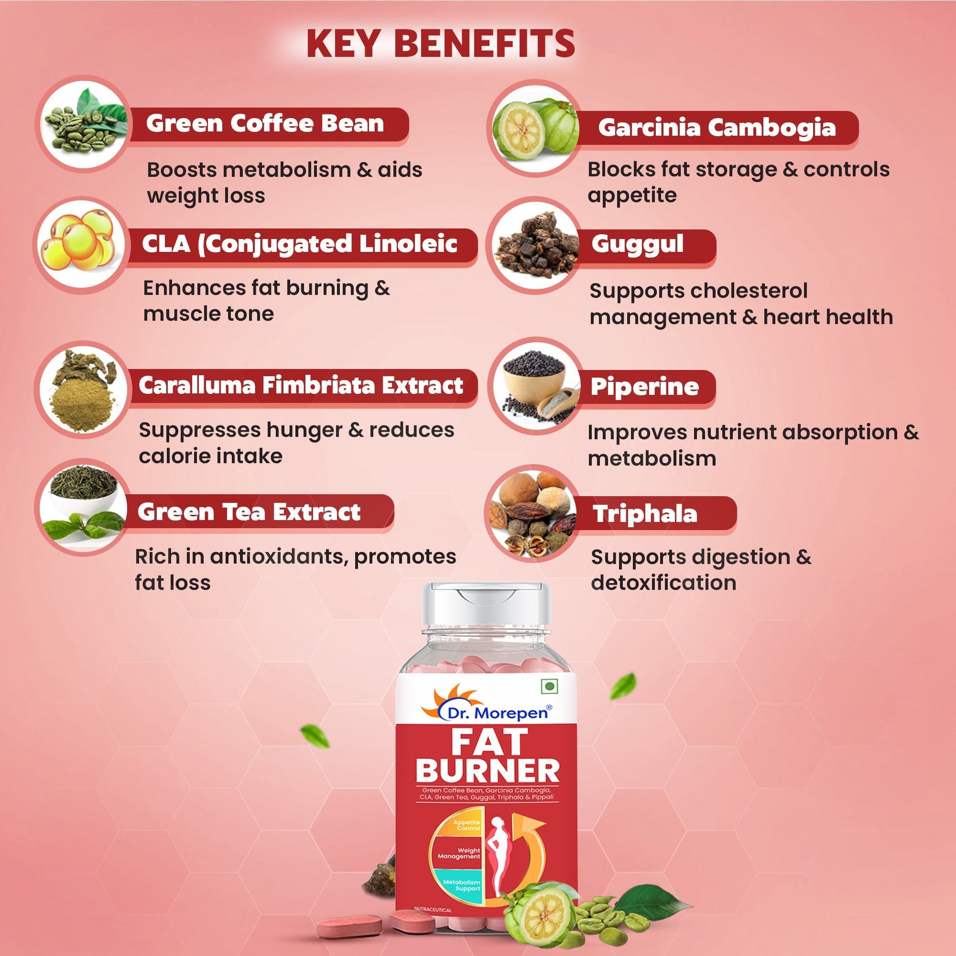 Dr. Morepen Biotin+ Advanced Tablets and Fat Burner Tablets Combo 