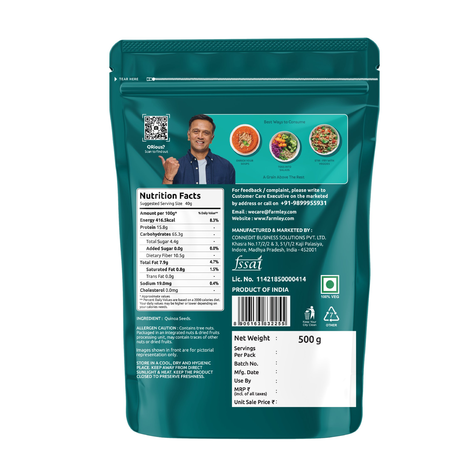 Farmley Quinoa - Ready To Cook