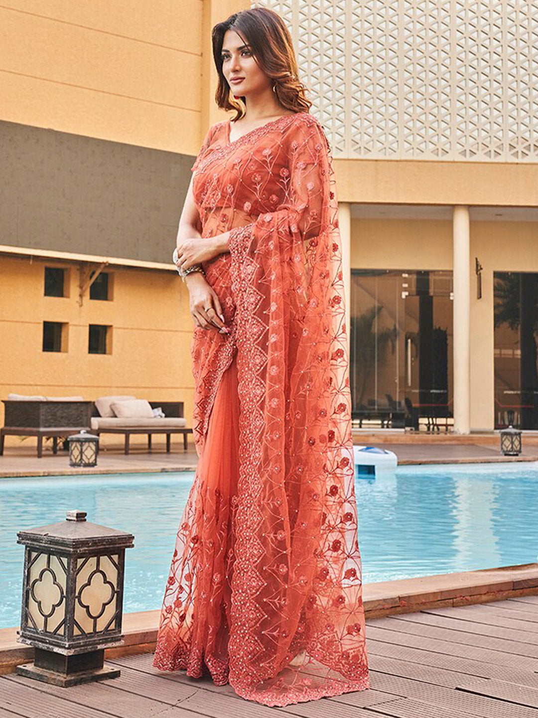 Tikhi Imli Embroidered Net Heavy Work Grab2Buy 