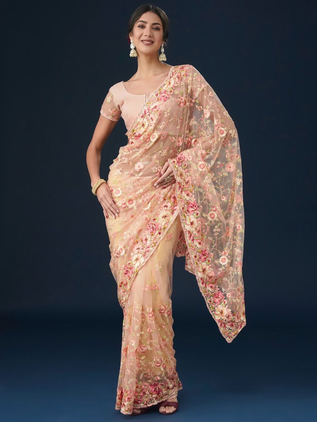 kasee Floral Embroidered Saree