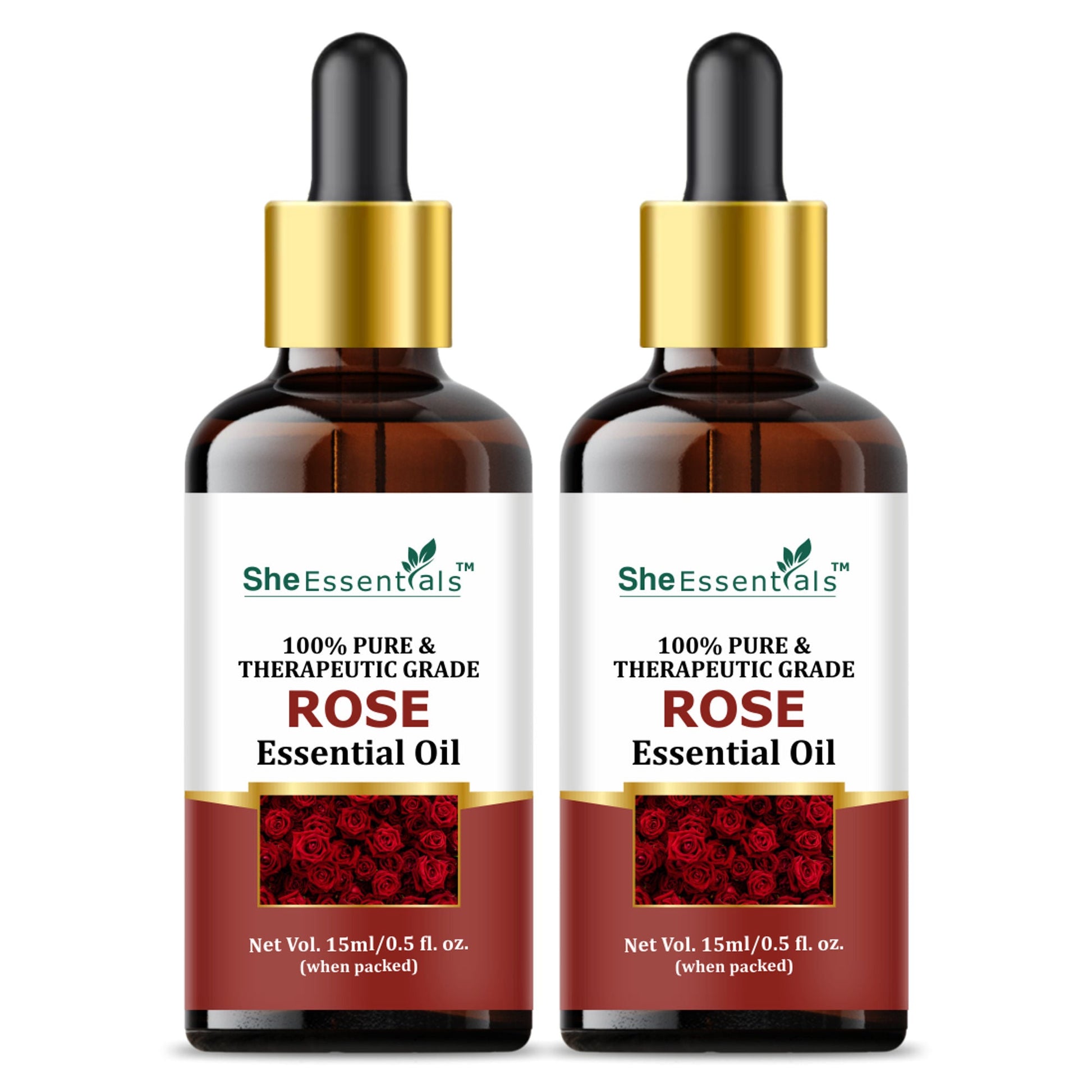 She Essentials Rose Essential Oil For Glowing & Brightening Skin - 100% Natural
