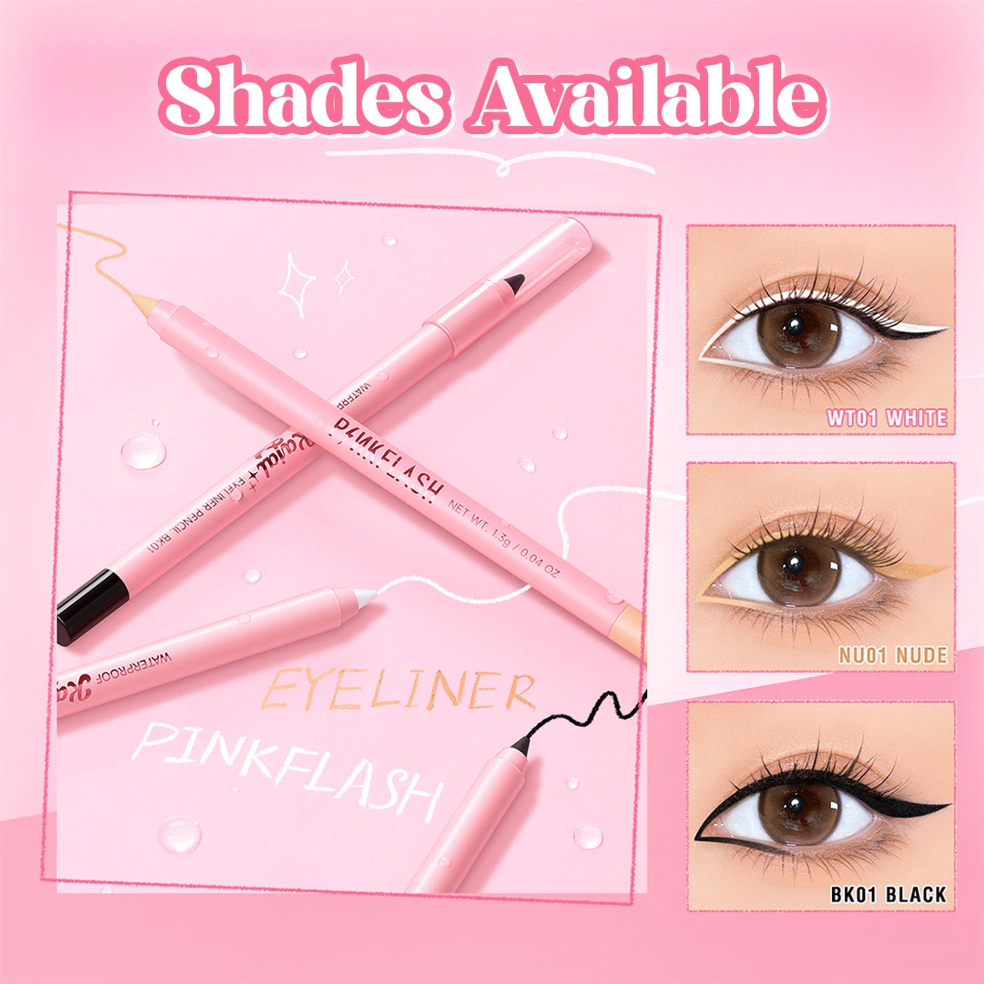PINKFLASH Waterproof Kajal Eyeliner Pencil - Bk01 Black