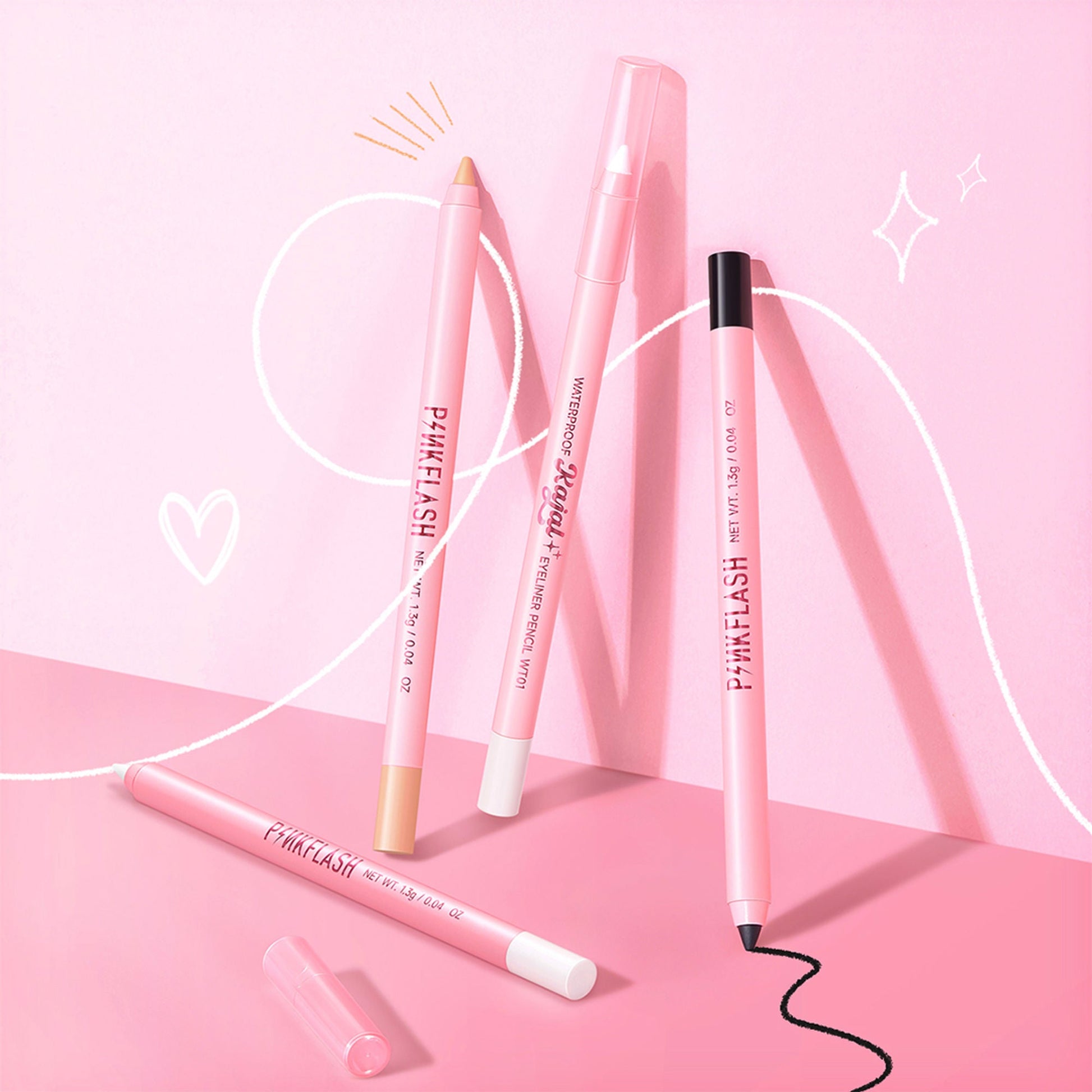 PINKFLASH Waterproof Kajal Eyeliner Pencil - Bk01 Black