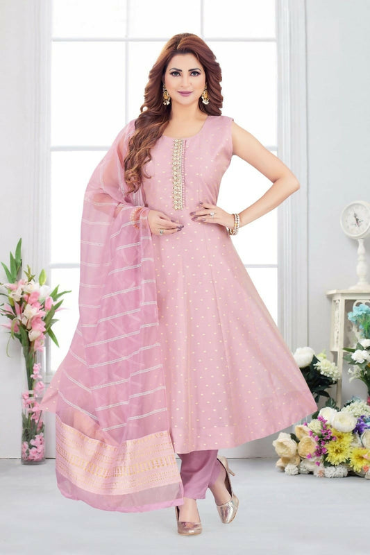 Joban Fashion Jacquard Lylac Color Kurta Set