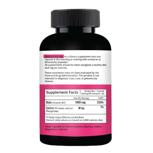 Nutracology Biotin 10mg for Hair Growth & Hair Loss Capsules - Grab2buy