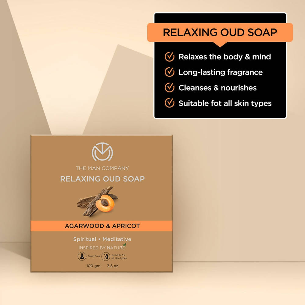 The Man Company Relaxing Oud Soap - Agarwood & Apricot 