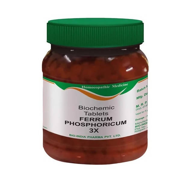 Bio India Homeopathy Ferrum Phosphoricum Biochemic Tablets – Homeopathic Inflammation & Immunity Tissue Salt 