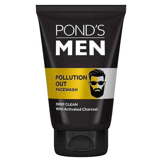 Ponds Men Pollution Out Activated Charcoal Deep Clean Facewash - 100 gm