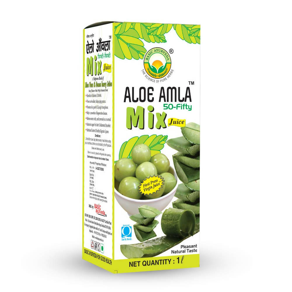 Basic Ayurveda Aloe Amla 50-Fifty Mix Juice  Grab2Buy Basic Ayurveda Grab2Buy