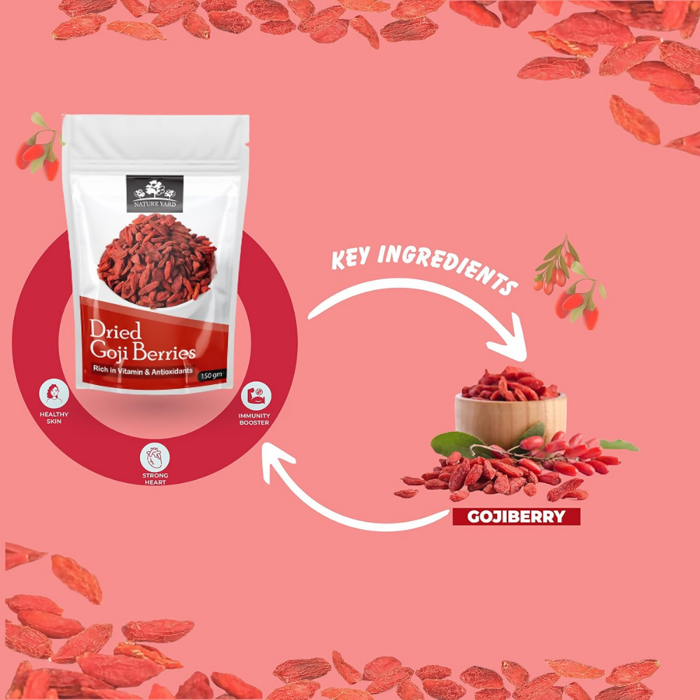 Nature Yard Dried Blueberry, Whole Dried Cranberry, Goji Berry, & Kiwi dry fruit