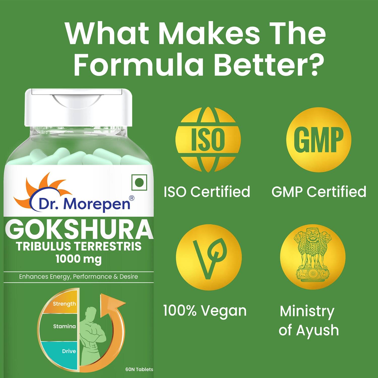 Dr. Morepen Gokshura and Testo Boost Tablets Combo for Men 