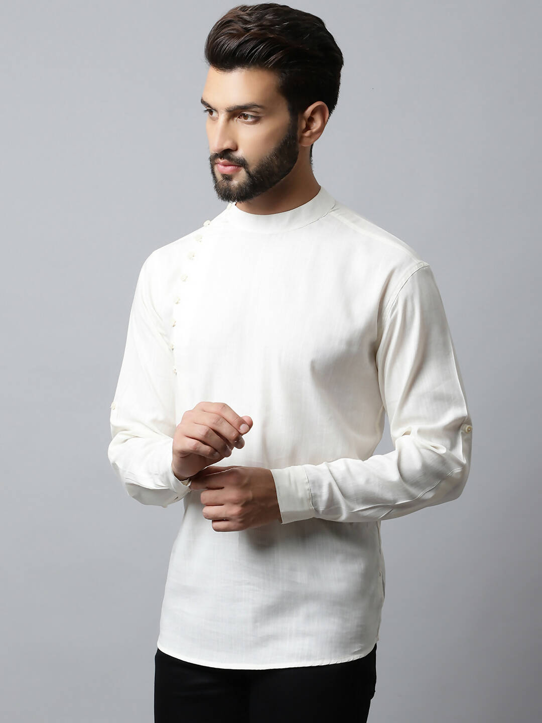 Even Apparels White Color Pure Cotton Men's Kurta With Side Placket (MMS135) 