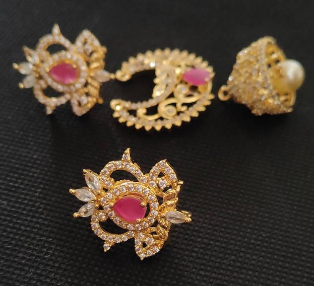 AD Rubies Designer 4 in 1 earrings  Grab2Buy Mokshi Collections Grab2Buy