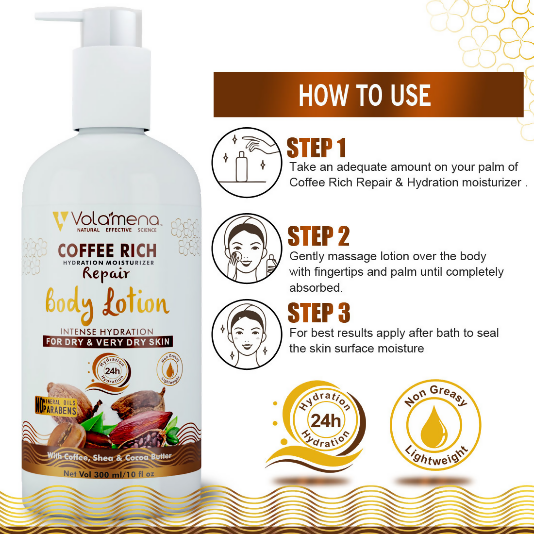 Volamena Coffee Rich Hydration Moisturizer Repair Body Lotion  Grab2Buy Volamena Grab2Buy