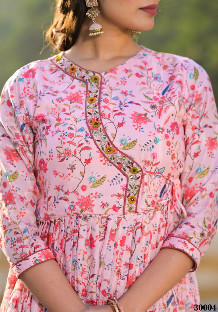 Designer Stylish Light Pink Rubi Silk Stitched Suit With Dupatta - Kiyara